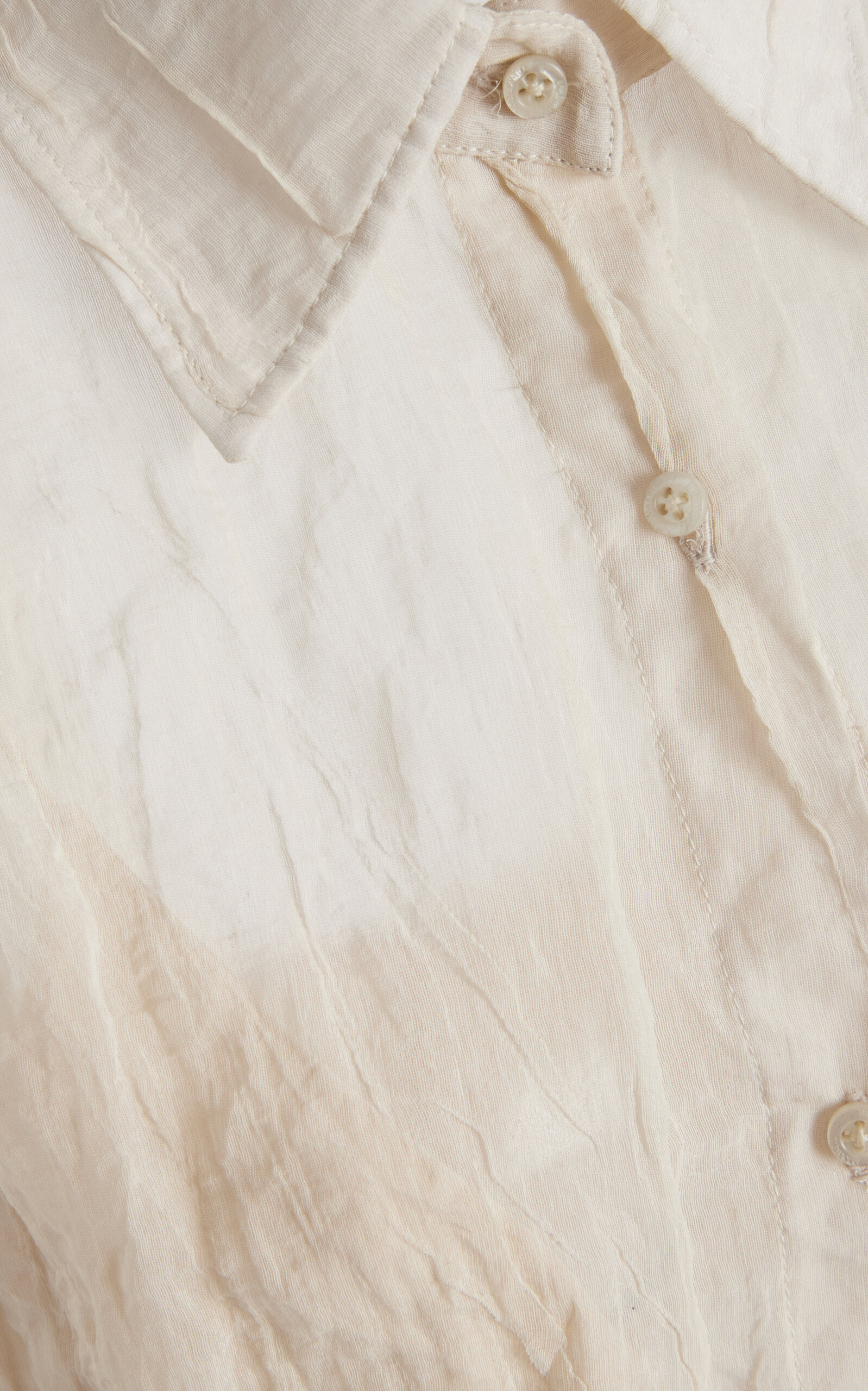 The Billie Shrunken Metallic Organza Shirt off-white - 4