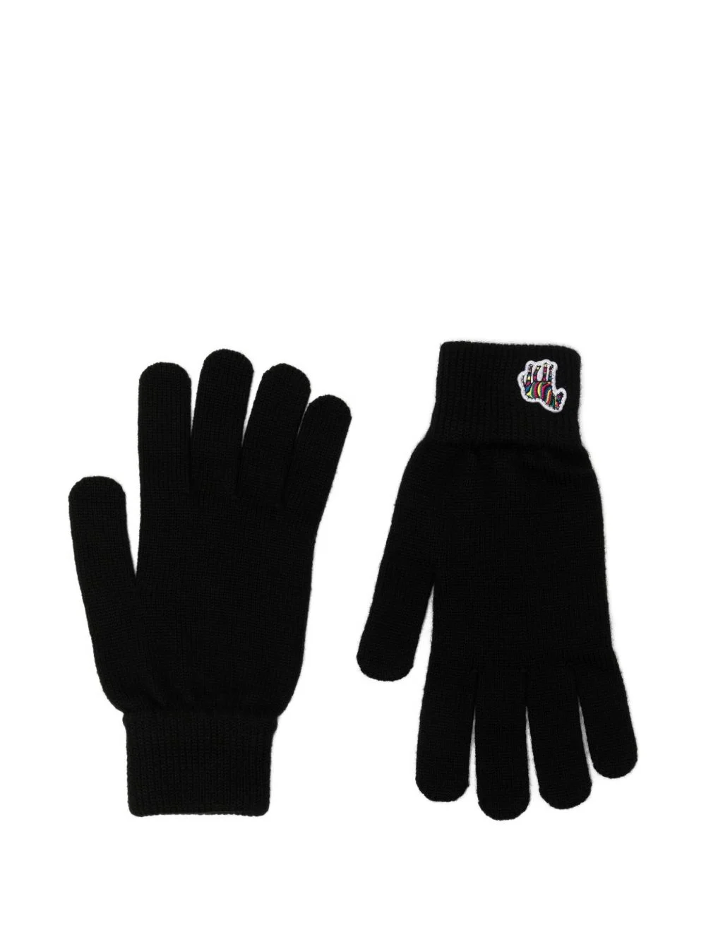 zebra-appliqué wool gloves - 1