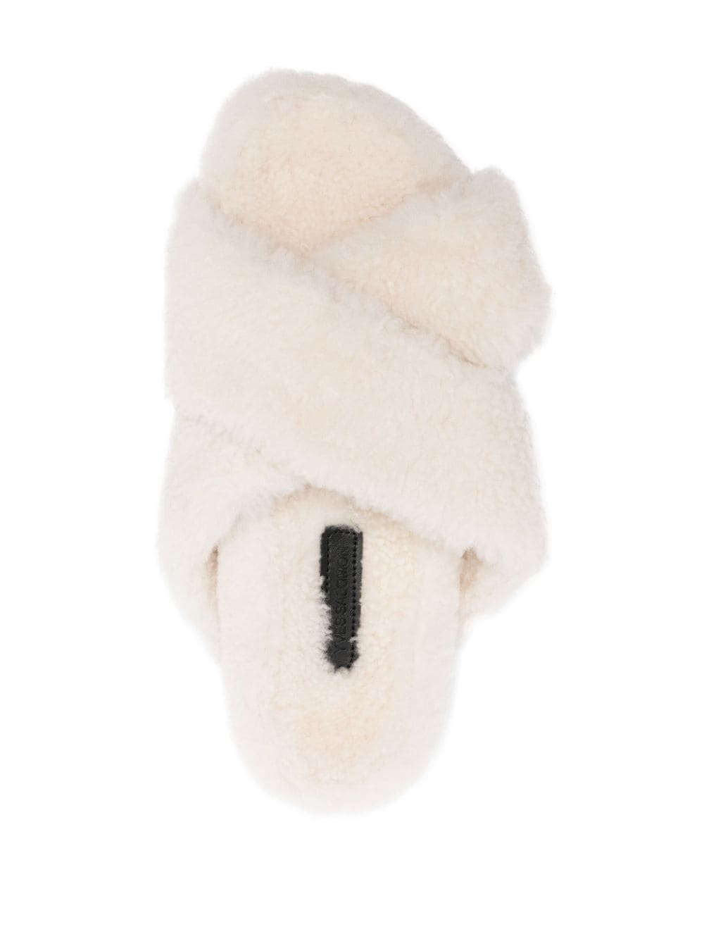 crossover-strap shearling slides - 4