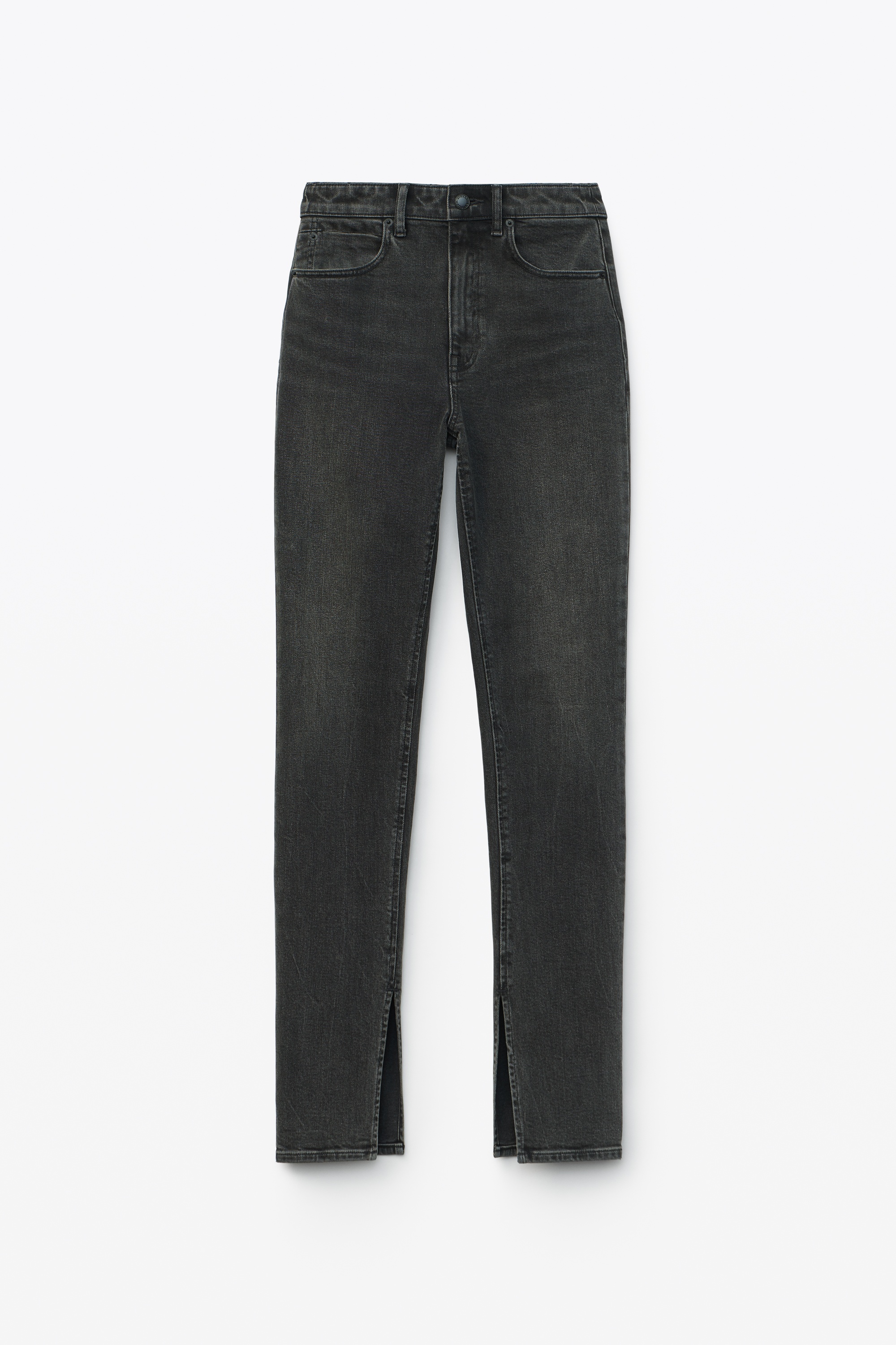 STOVEPIPE JEAN IN AGED GREY DENIM - 1