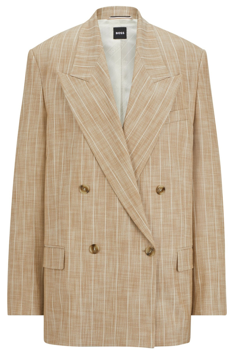 DOUBLE-BREASTED JACKET IN PINSTRIPE STRETCH FABRIC 1