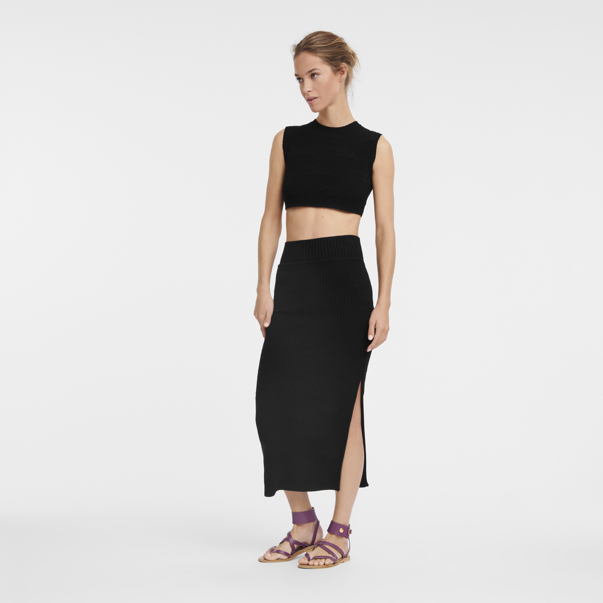 Midi skirt Black - Knit - 2
