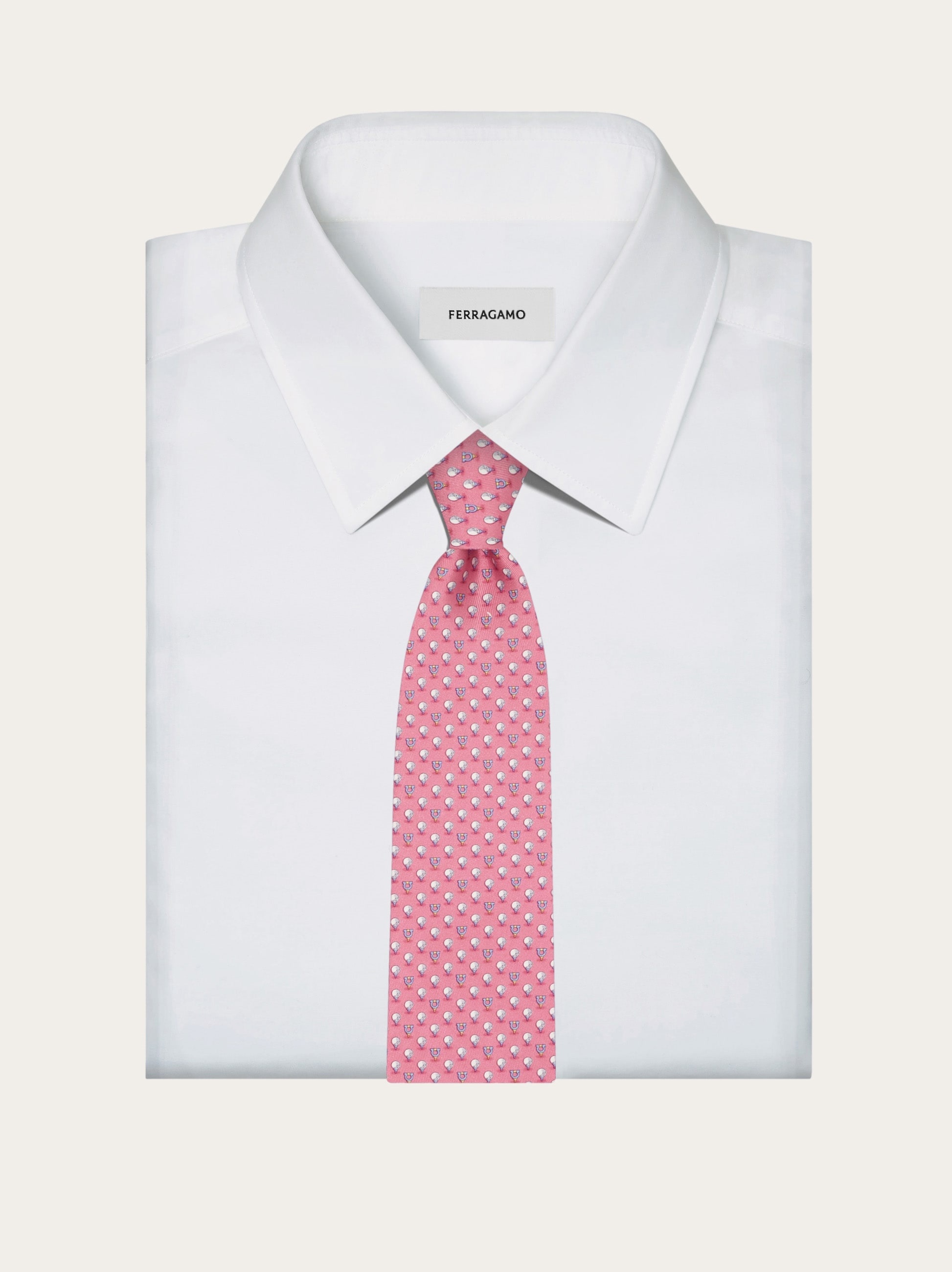 Silk tie with golf and Gancini - 4