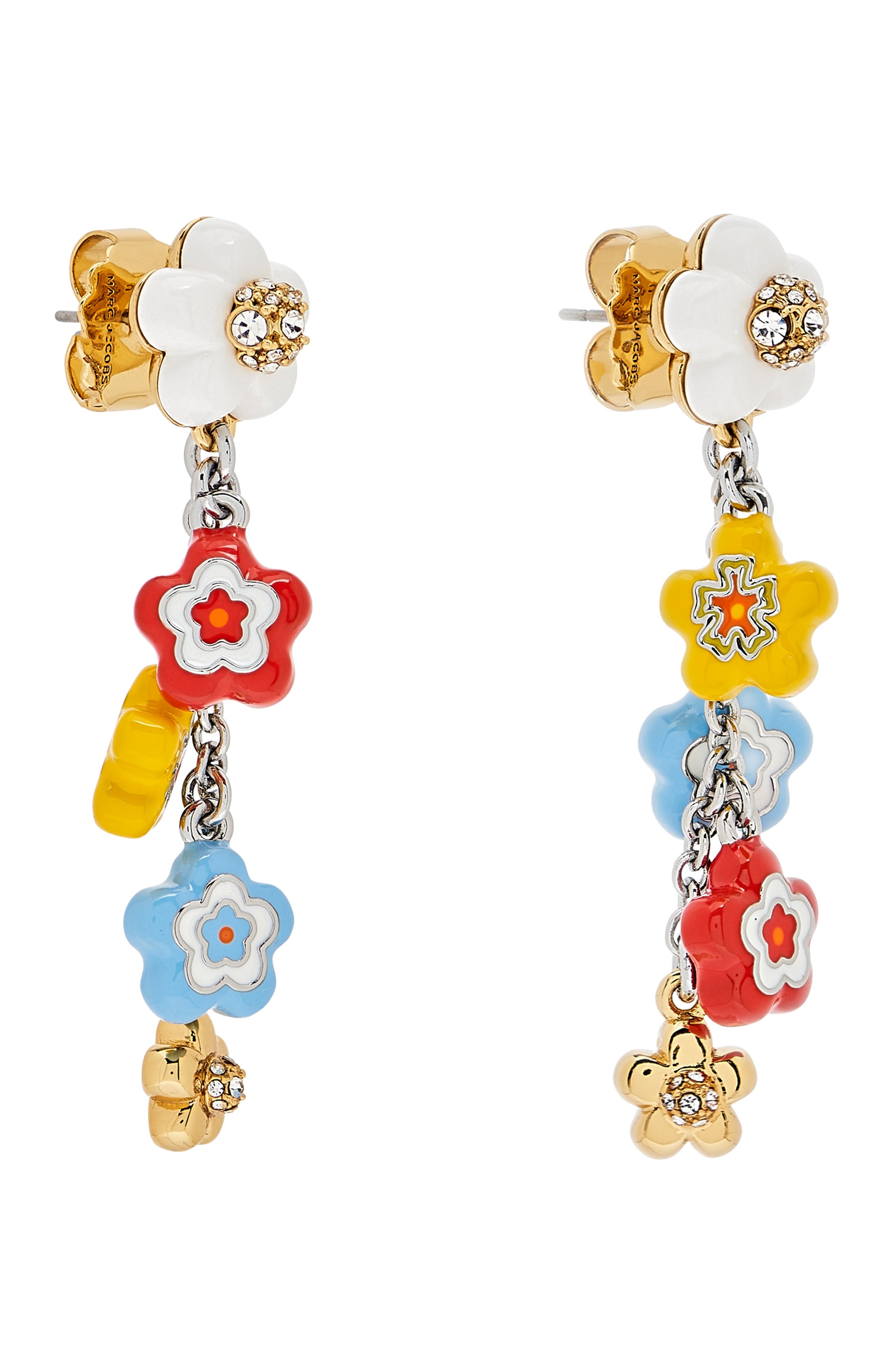 Marc Jacobs Wild Daisy Statement Drop Earrings in Two Tone/Blue Multi at Nordstrom - 3