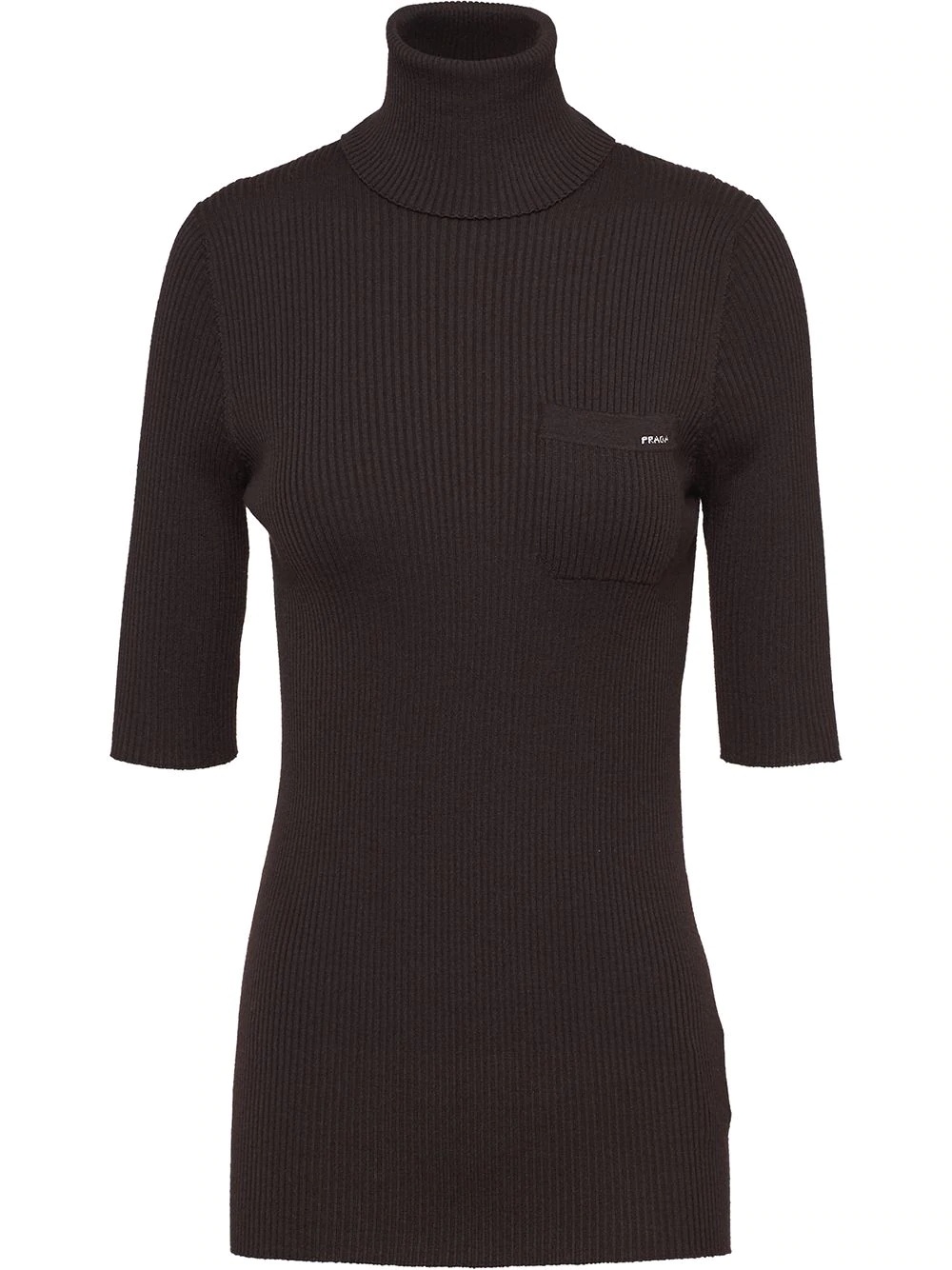 ribbed turtleneck top - 1