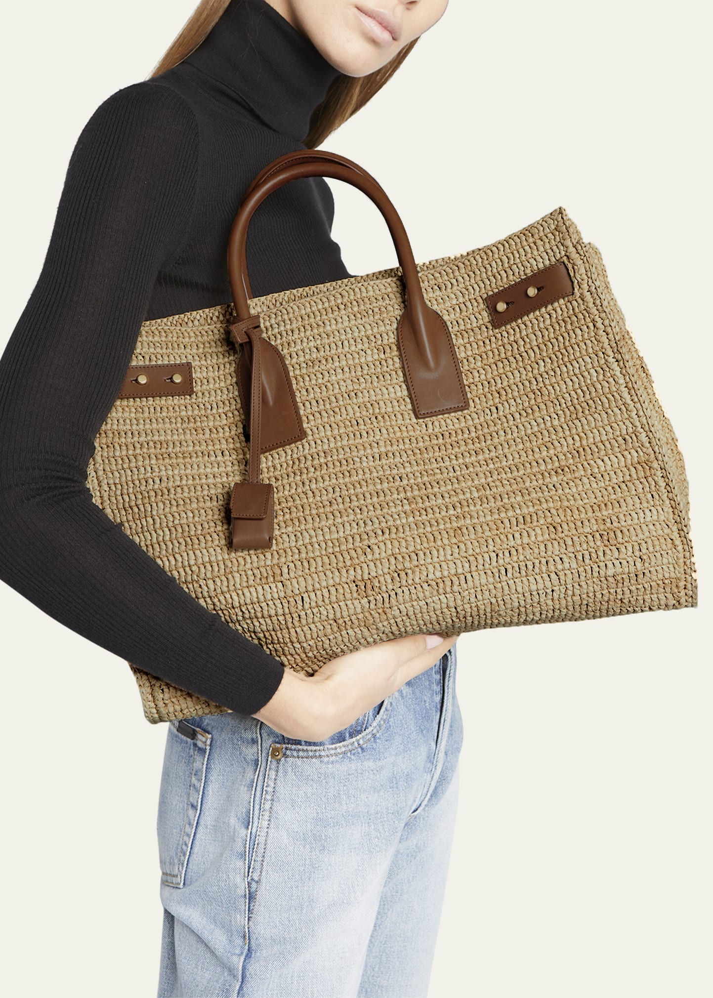 Sac de Jour Medium Raffia Top-Handle Bag - 2