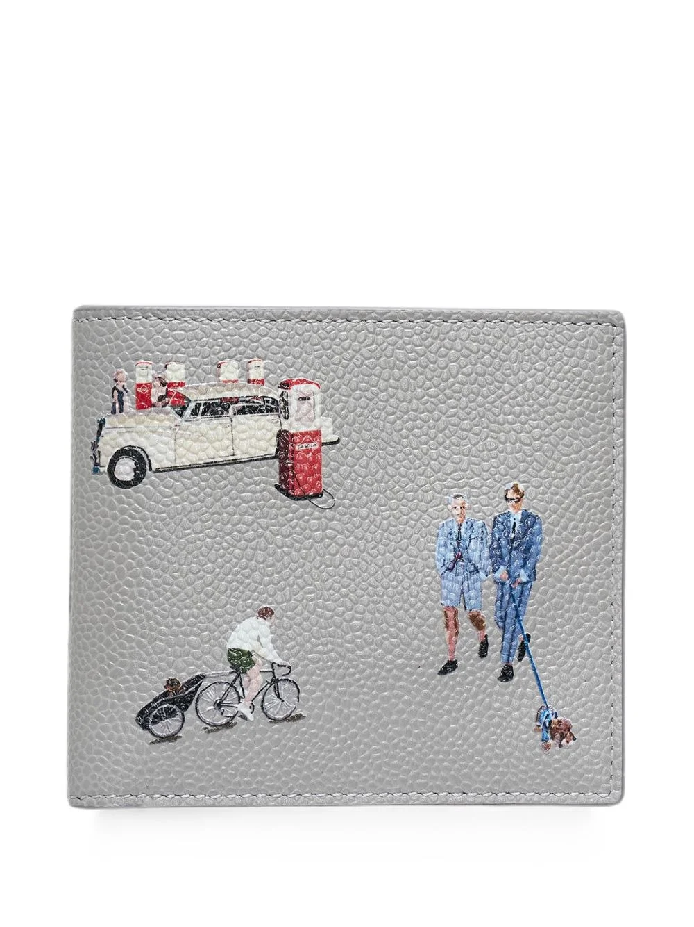 printed pebbled-leather wallet - 1