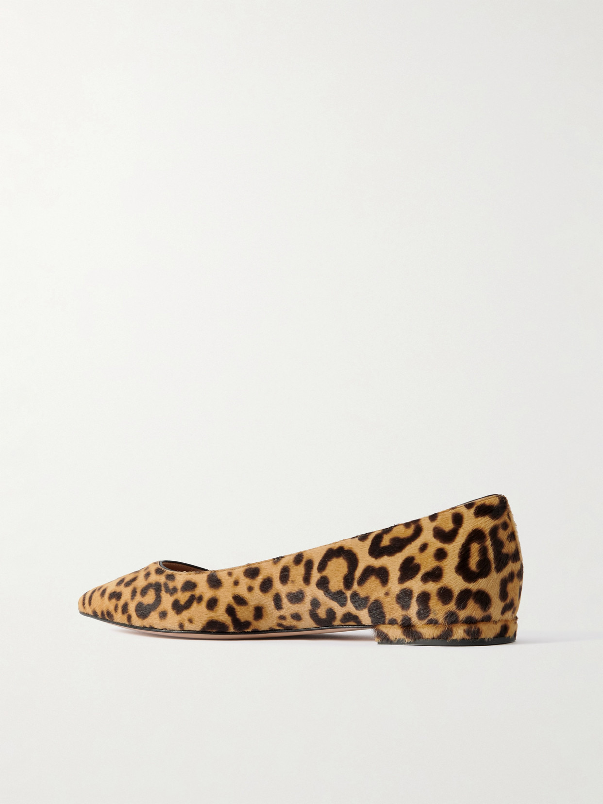 Leopard-print Pony Hair Point-toe Flats - 3