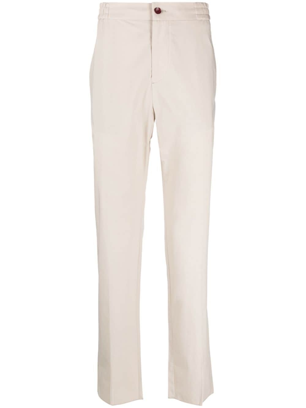 press-crease cotton trousers - 1
