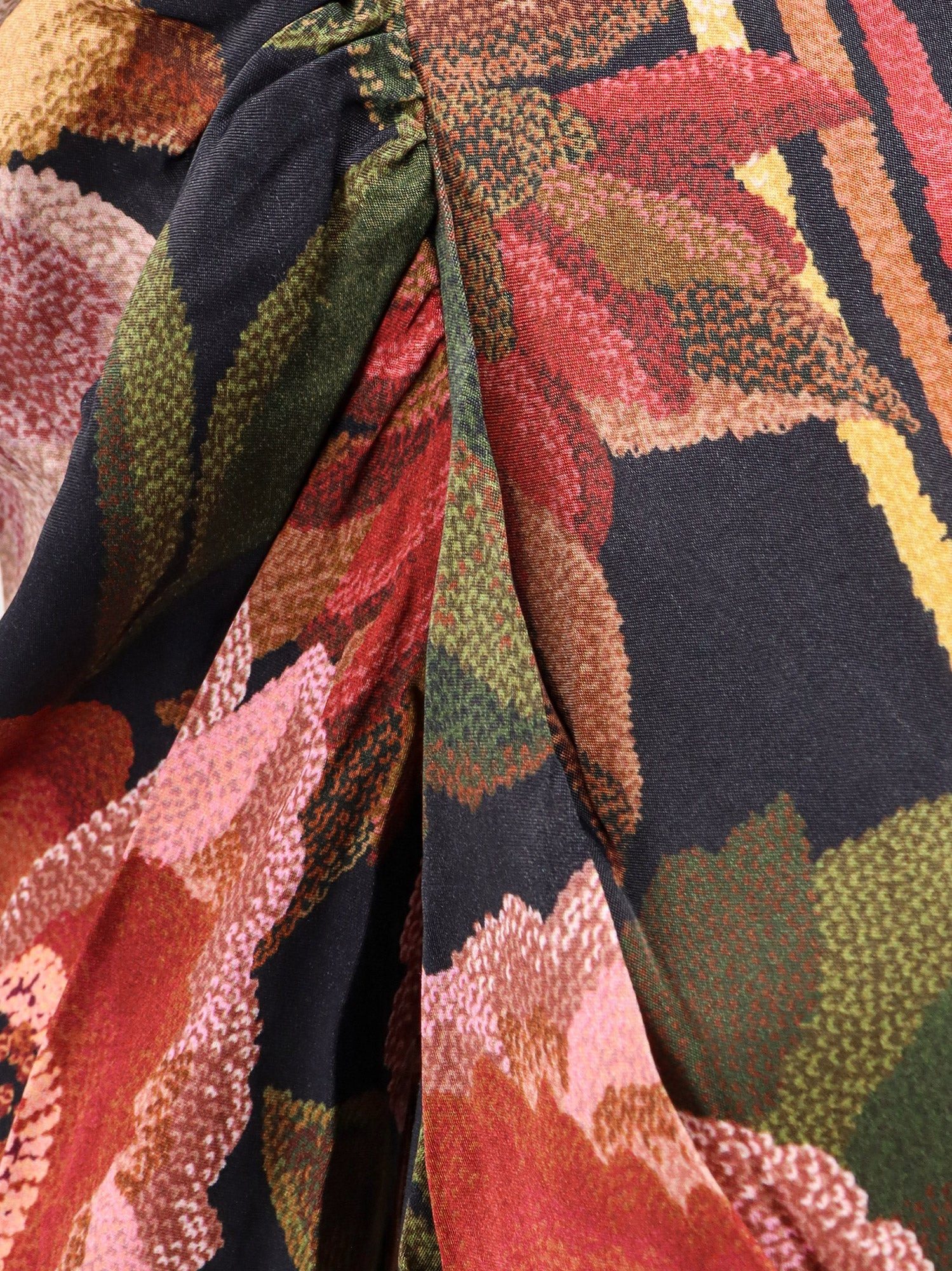 Viscose Long Dress With Chenille Flowers Print - 5