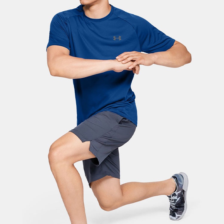 Men's Under Armour Tech 2.0 Short Sleeve Sports Tops Blue 1326413-400 - 2