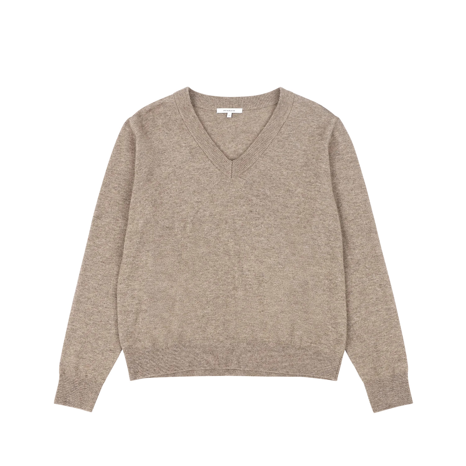KNIT V-NECK CAMEL - 1