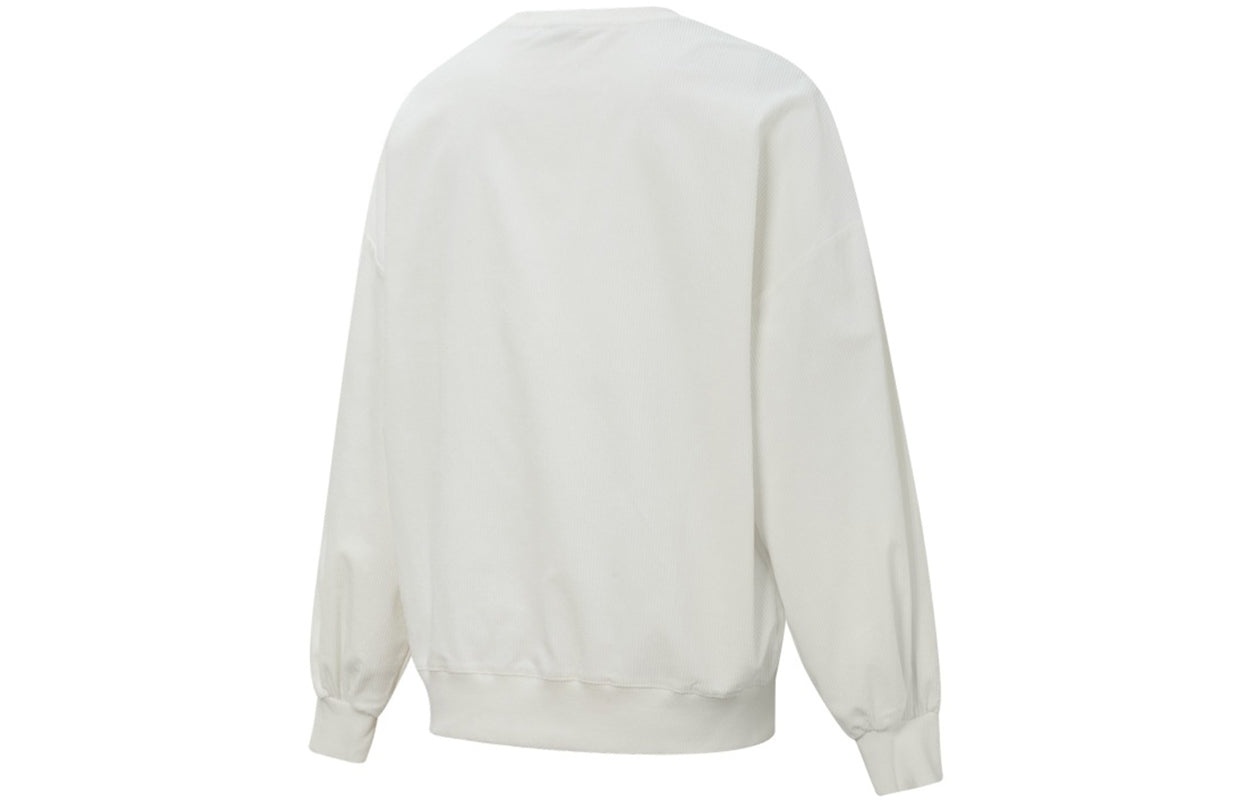 (WMNS) PUMA Contrasting Colors Zipper Pocket Sports Round Neck Pullover 'White' 534753-93 - 2
