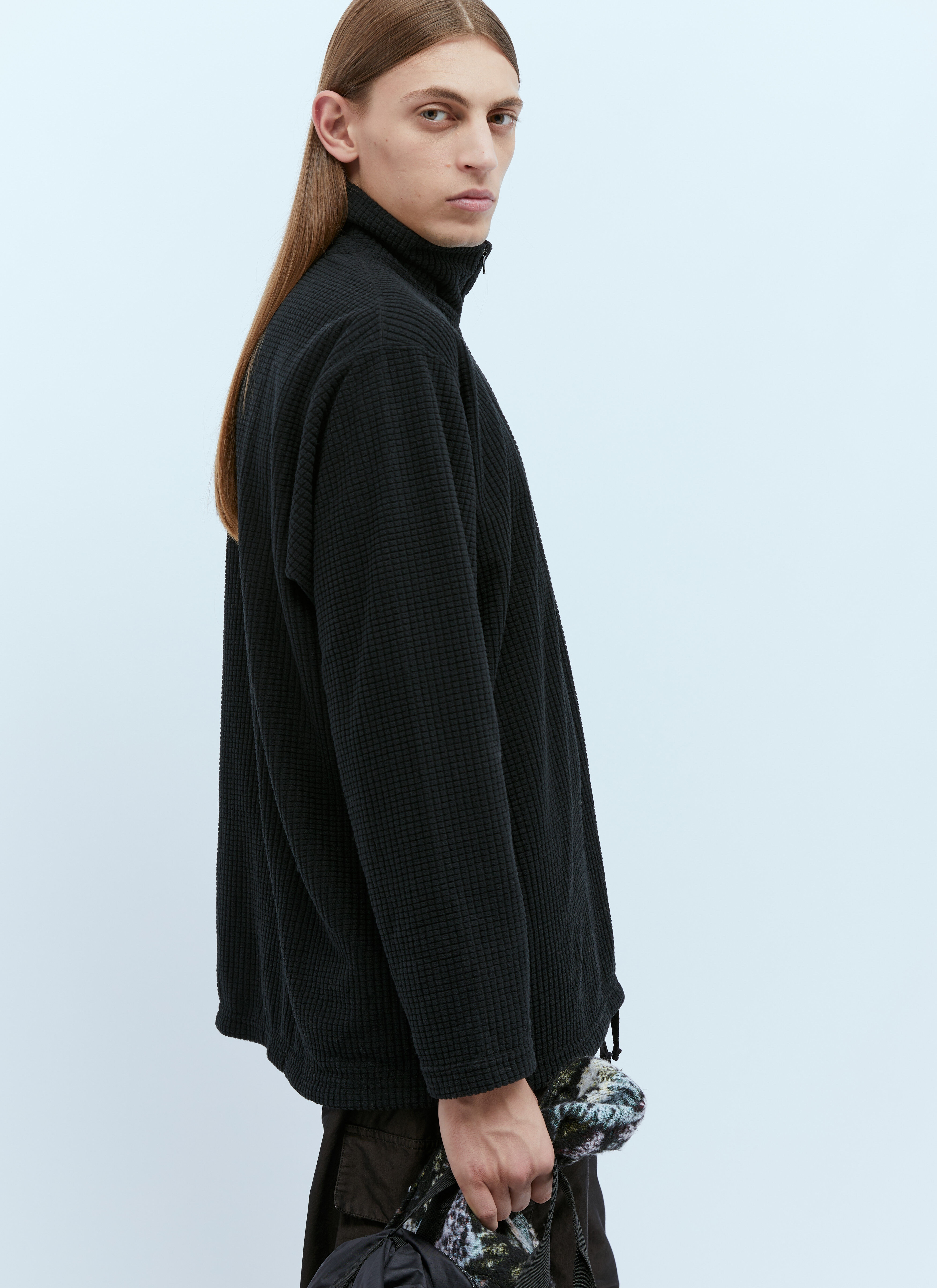 Zip-Up Mock Knit Sweater - 3