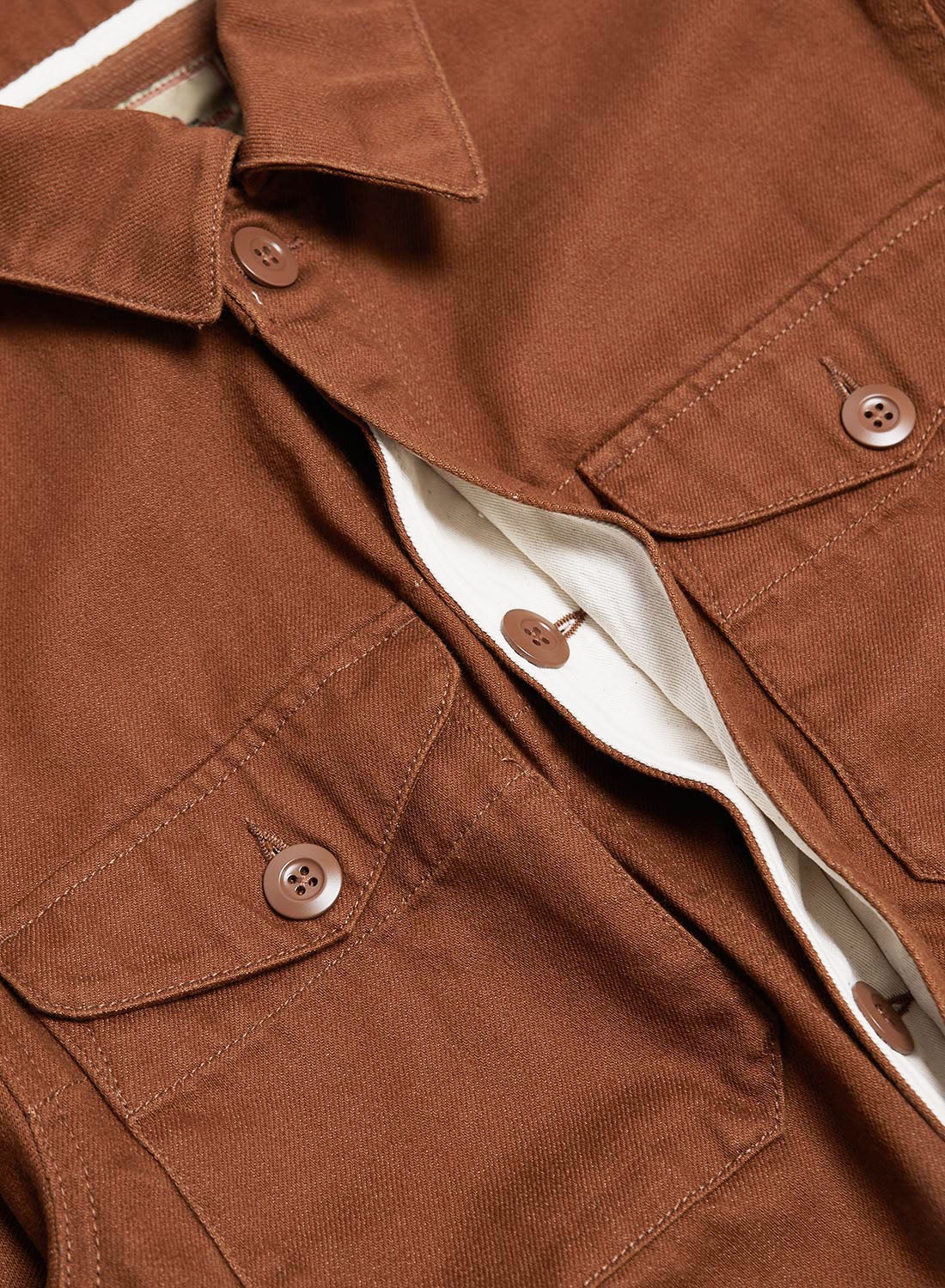 Short Jacket Heavy Cotton in Brown - 7