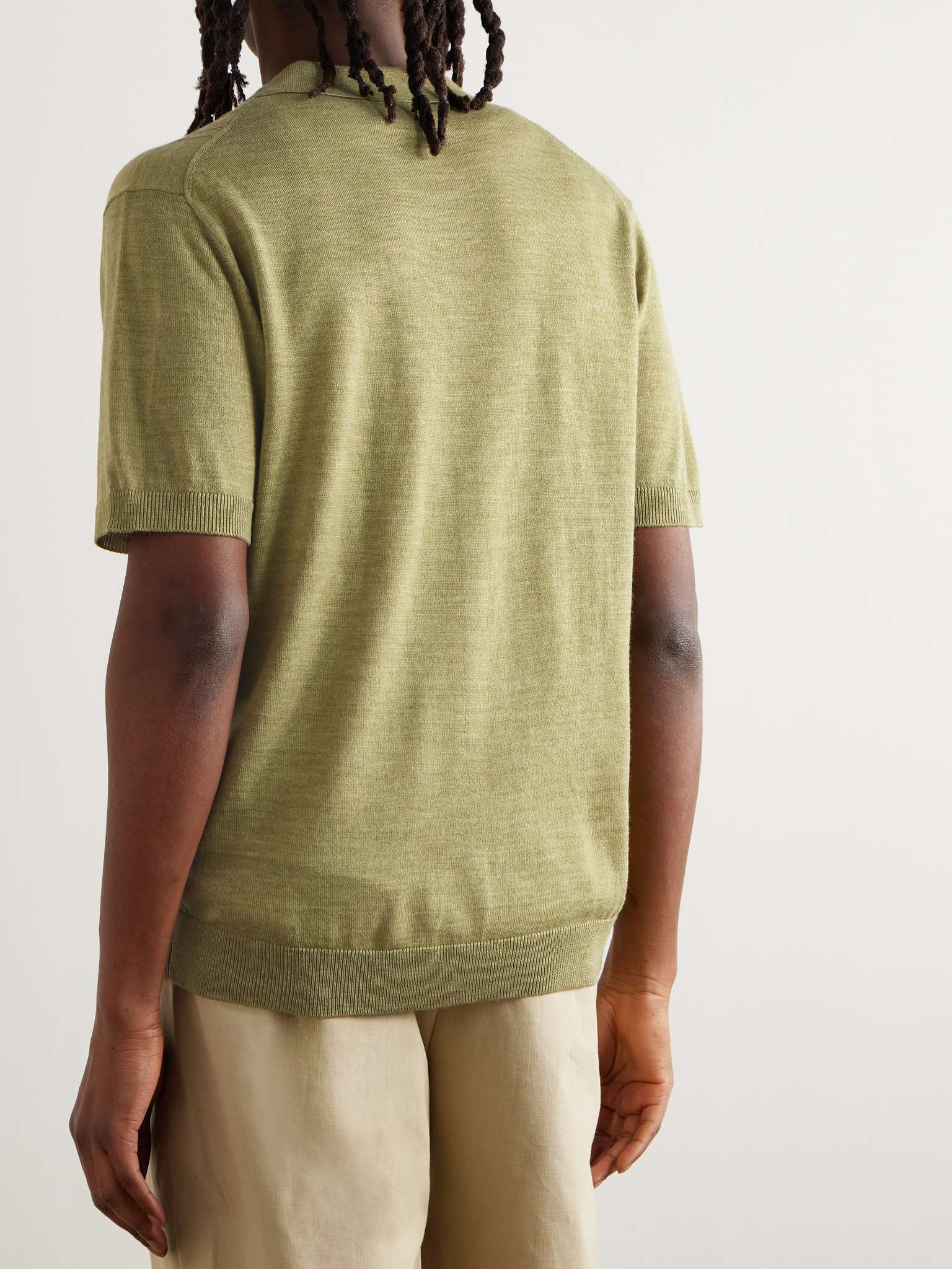 Thor 6584 Pointelle-Knit Wool-Blend Shirt - 4