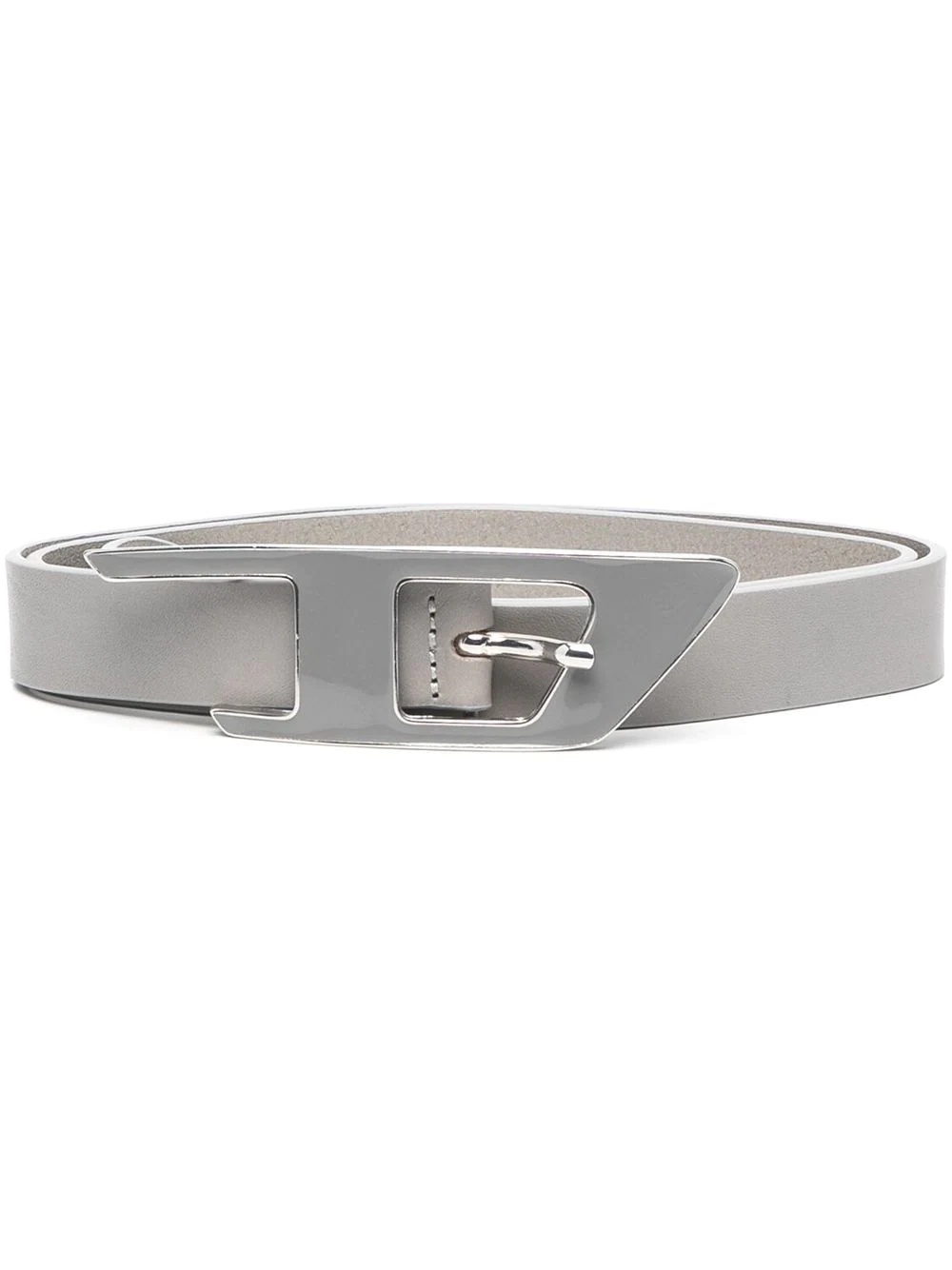 logo-buckle leather belt - 1