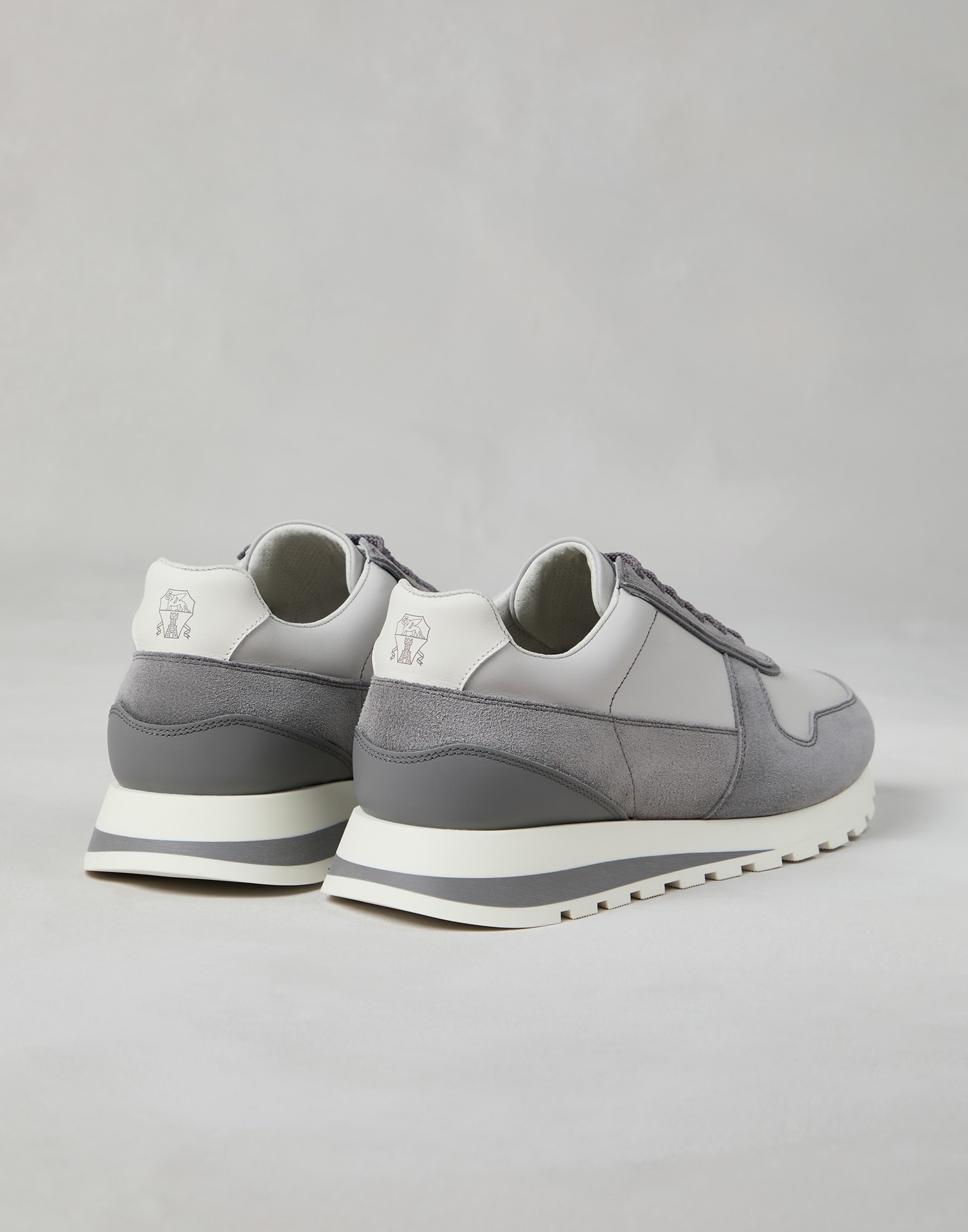 Calfskin and washed suede runners - 2