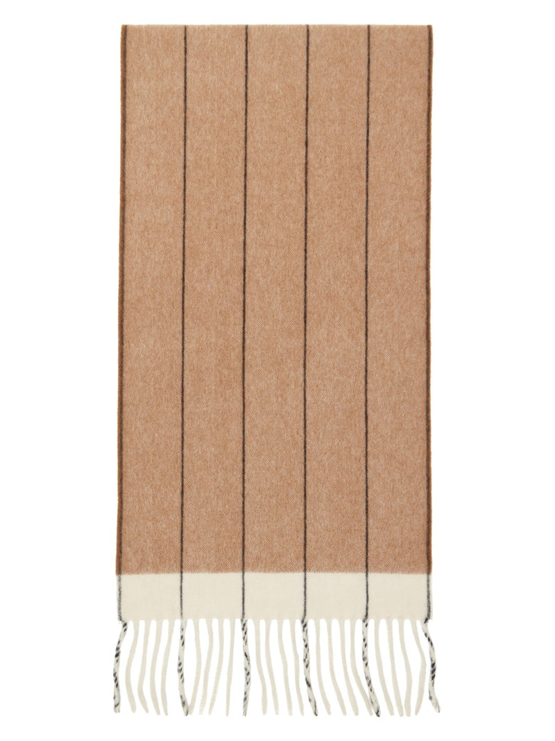 FERRAGAMO Tan Stripe Scarf outlook