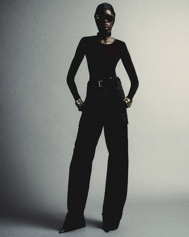 SAINT LAURENT cassandre cargo pants in cotton gabardine outlook