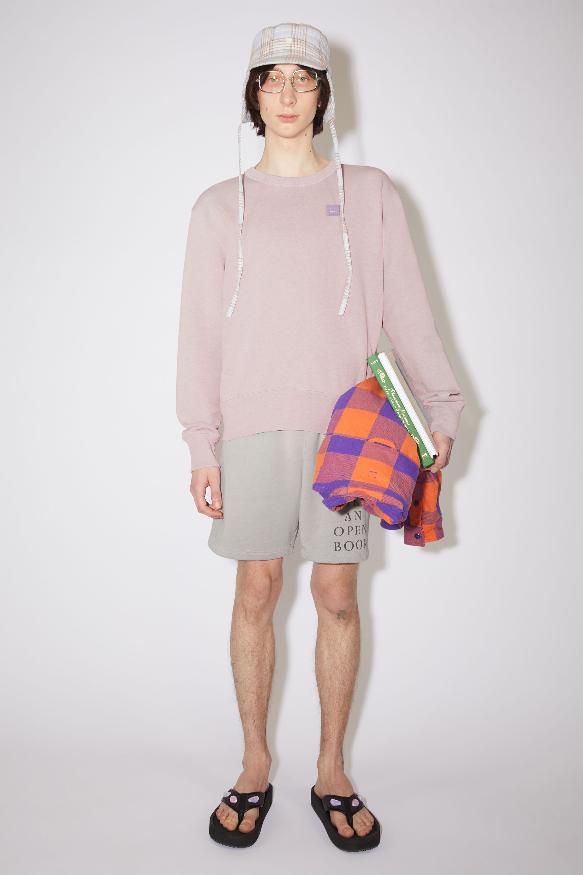 Crew neck sweatshirt - Violet pink melange - 2