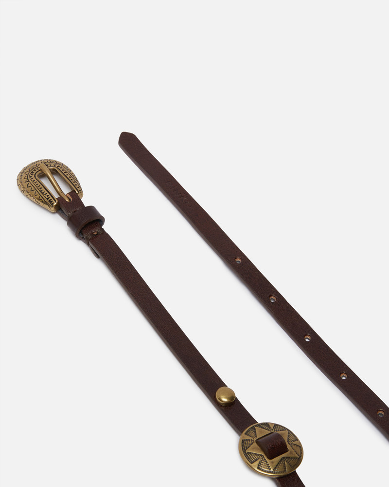 THIN BELT WITH ENGRAVED METAL PLATES 1CM 3