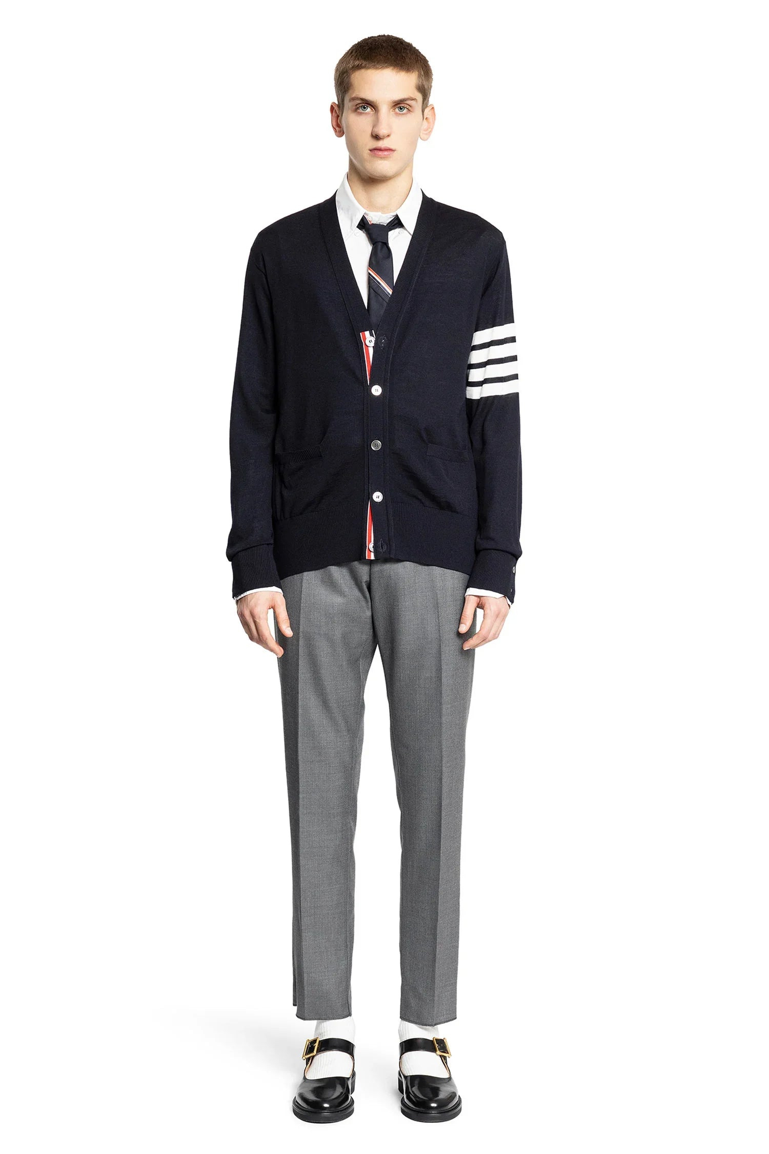 THOM BROWNE MAN BLUE KNITWEAR - 5