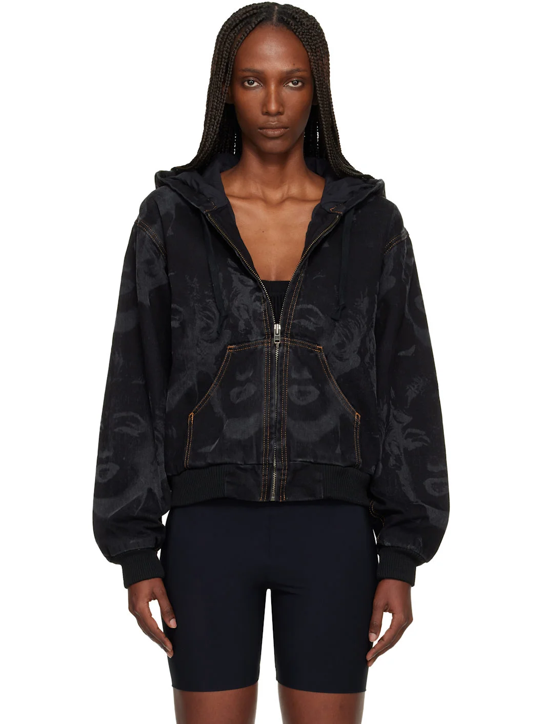 Black Marilyn Workwear Denim Jacket - 1