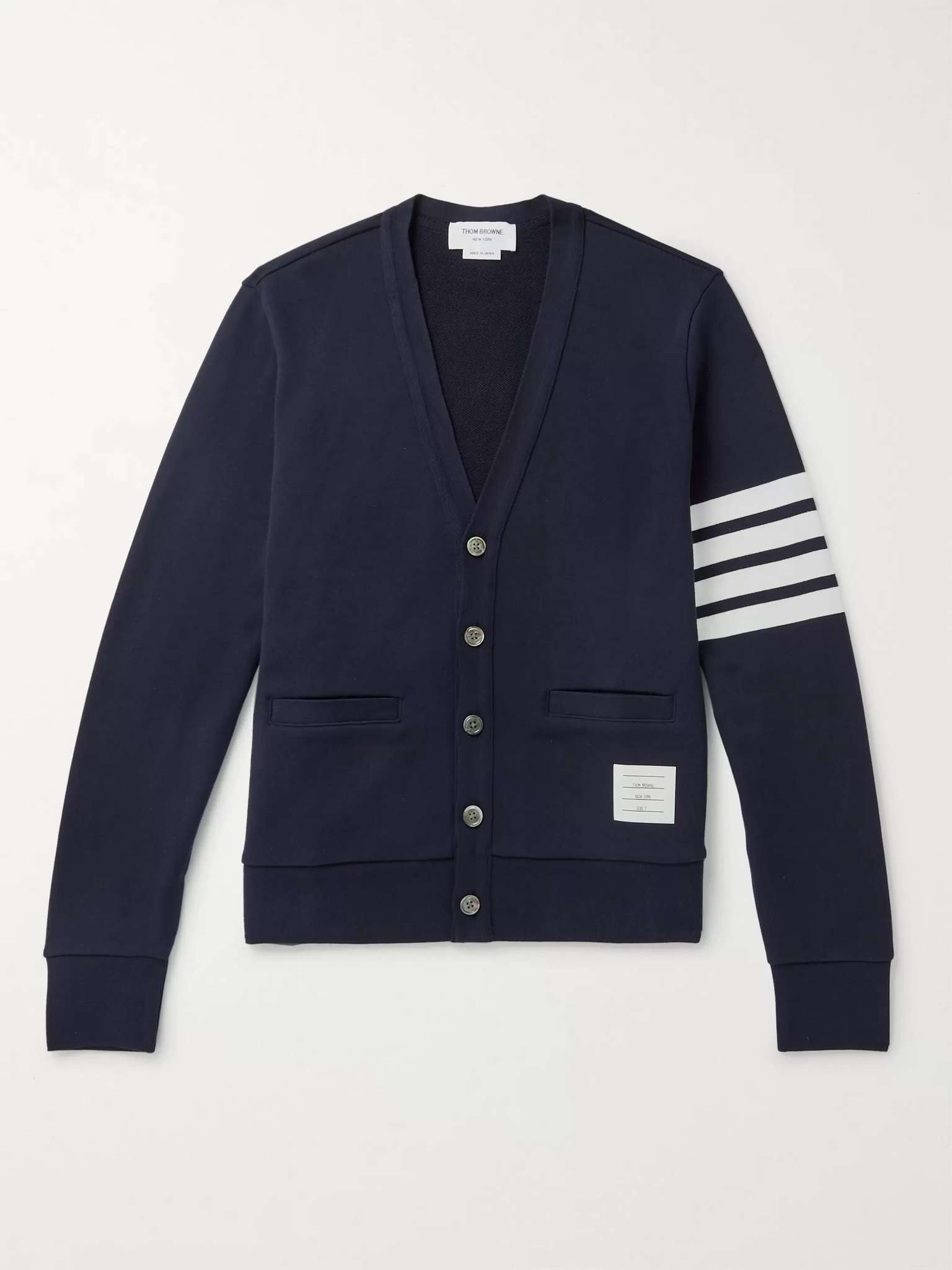 Slim-Fit Striped Cotton Cardigan - 1