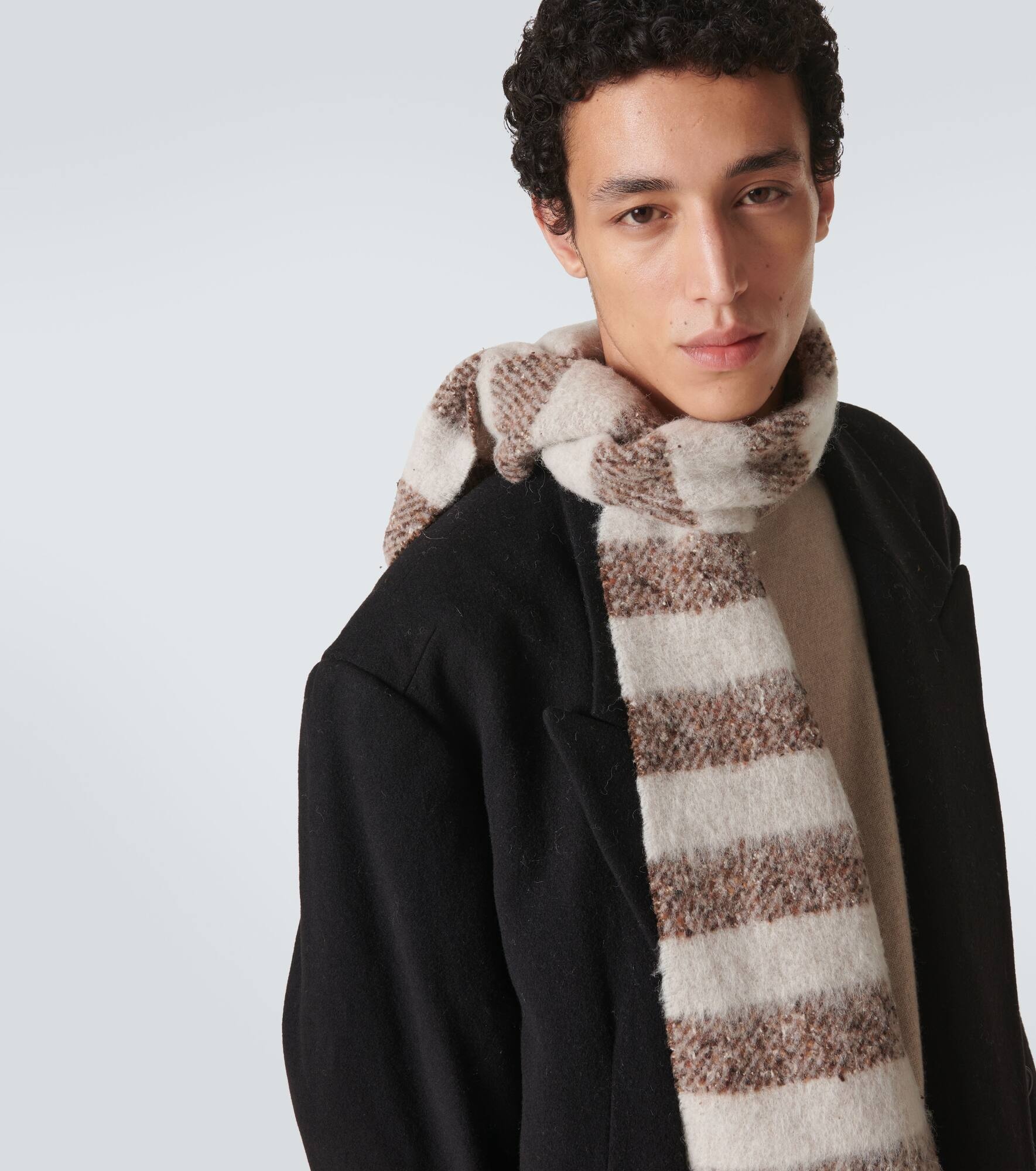 Striped wool-blend scarf - 3