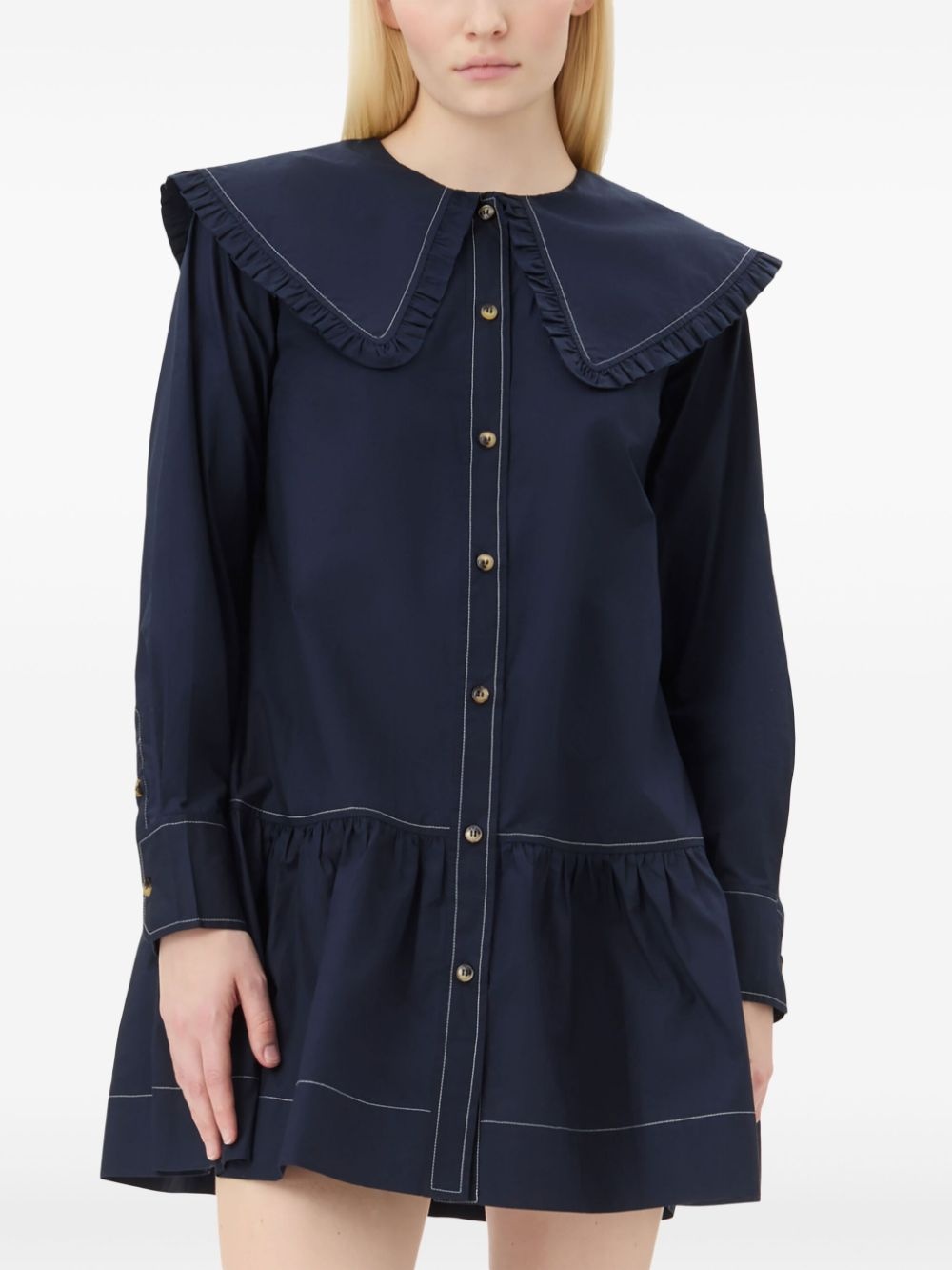 cotton poplin mini dress - 5
