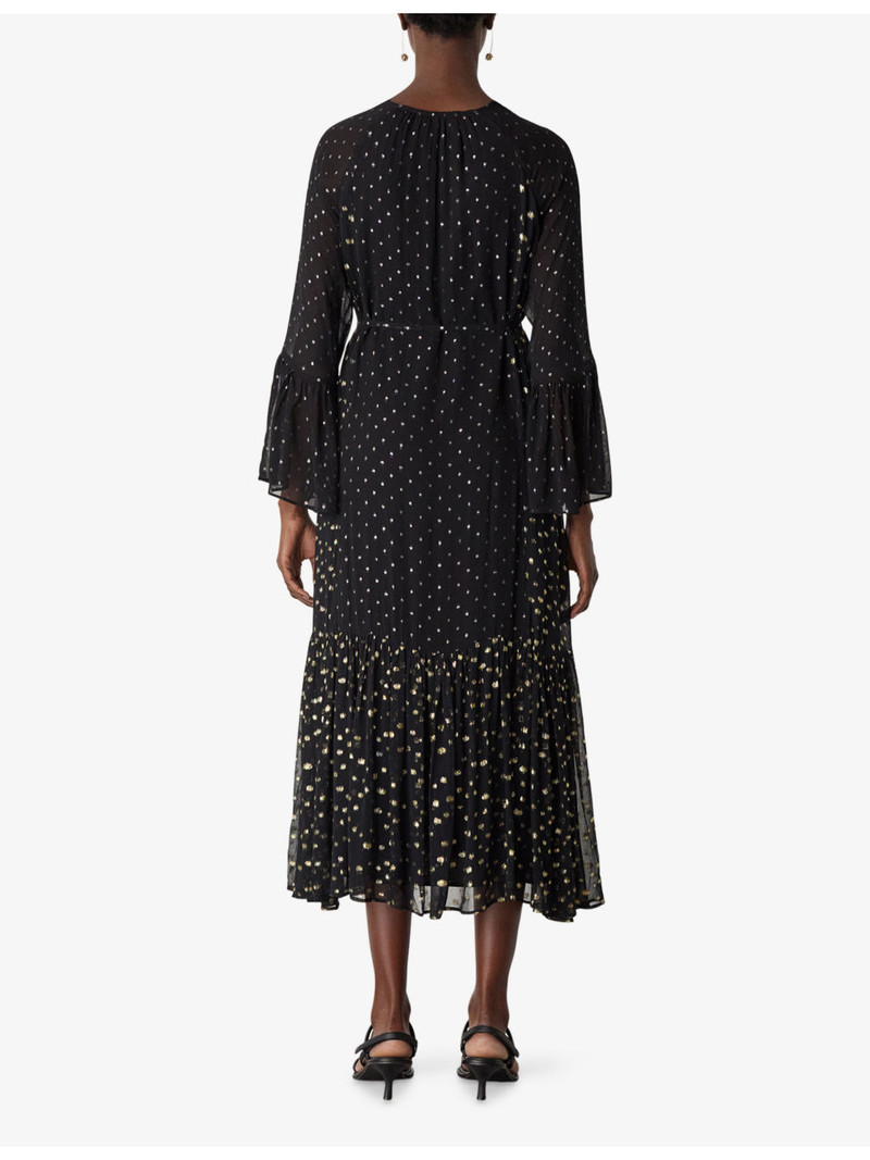 Metallic Dot-Print Woven Midi Dress 3