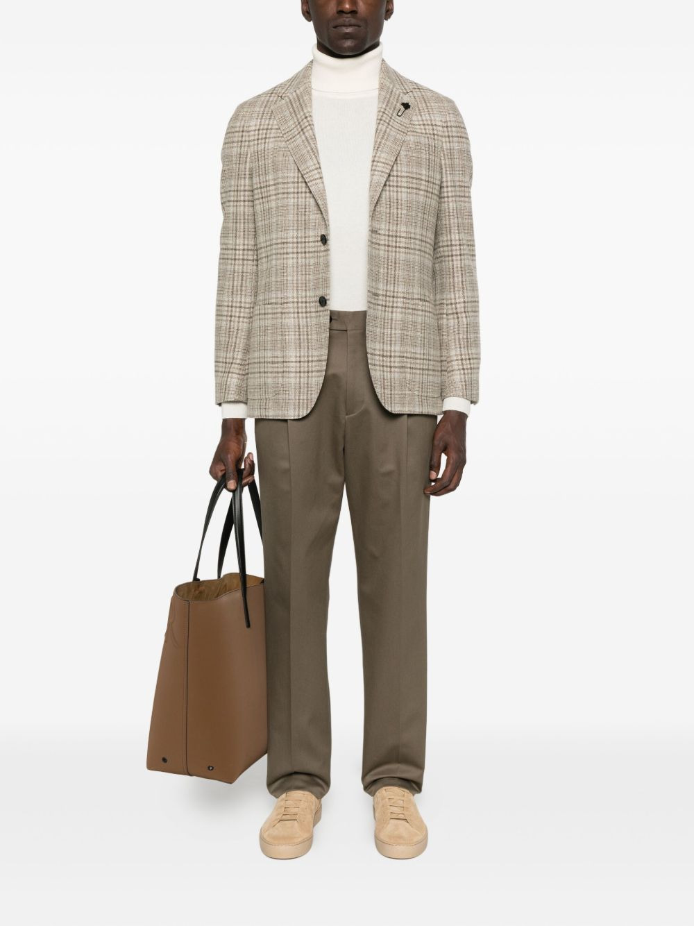 checked two-button blazer - 2