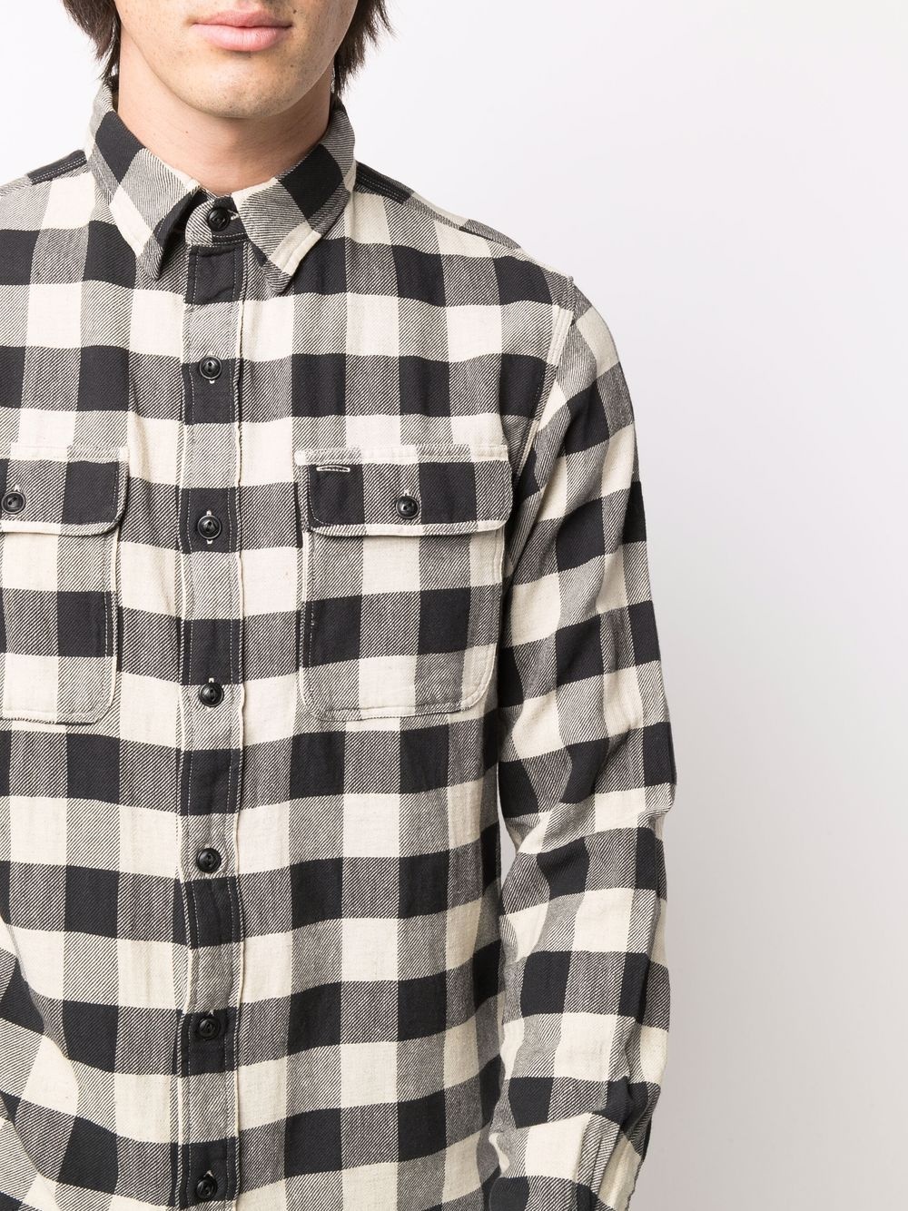 checked long-sleeved shirt - 5