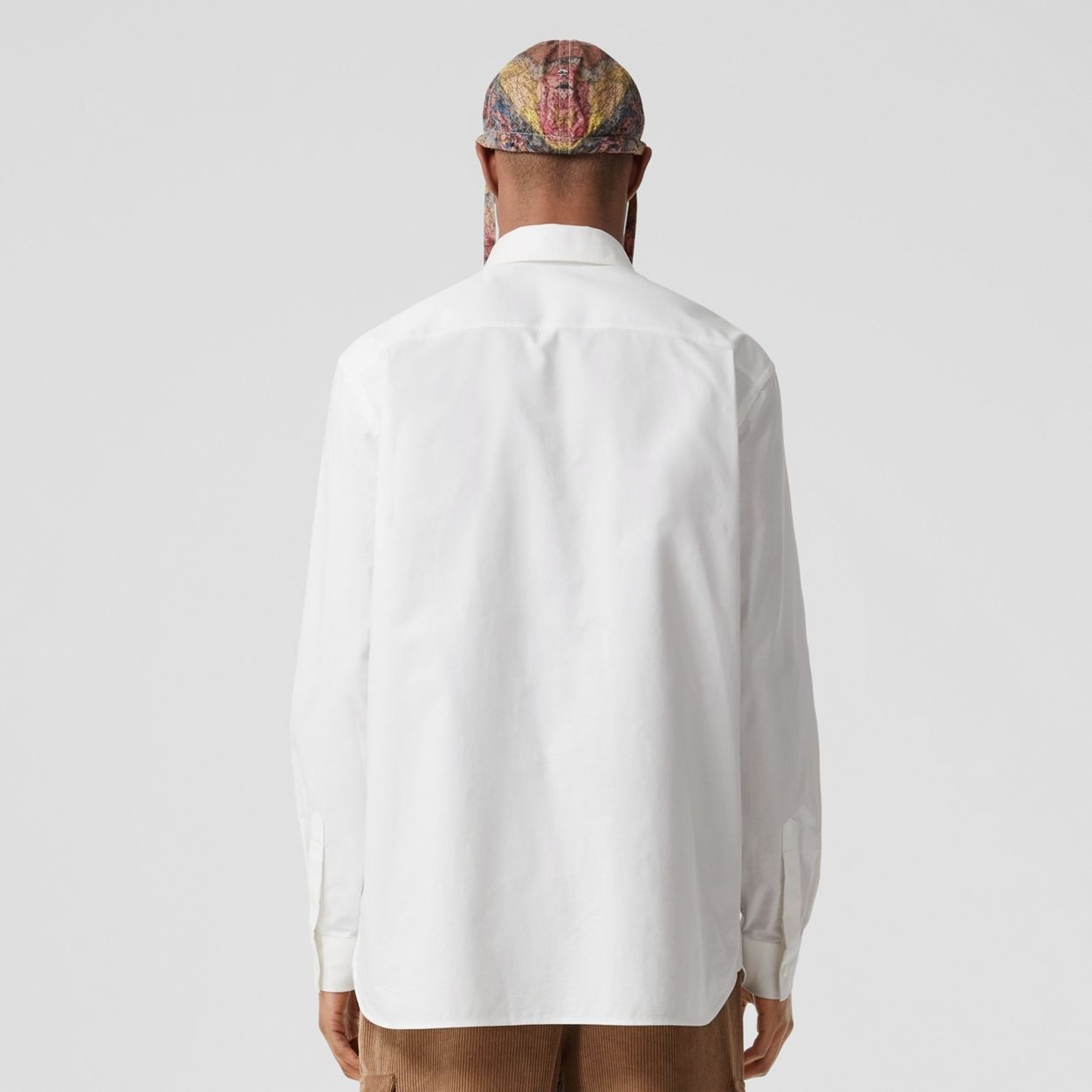 Label Appliqué Cotton Oxford Oversized Shirt - 4