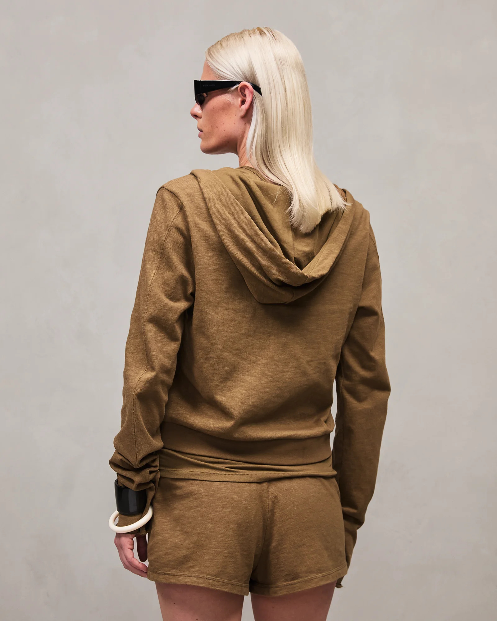 LIGHTWEIGHT CROPPED ZIP-UP DUNE - 5