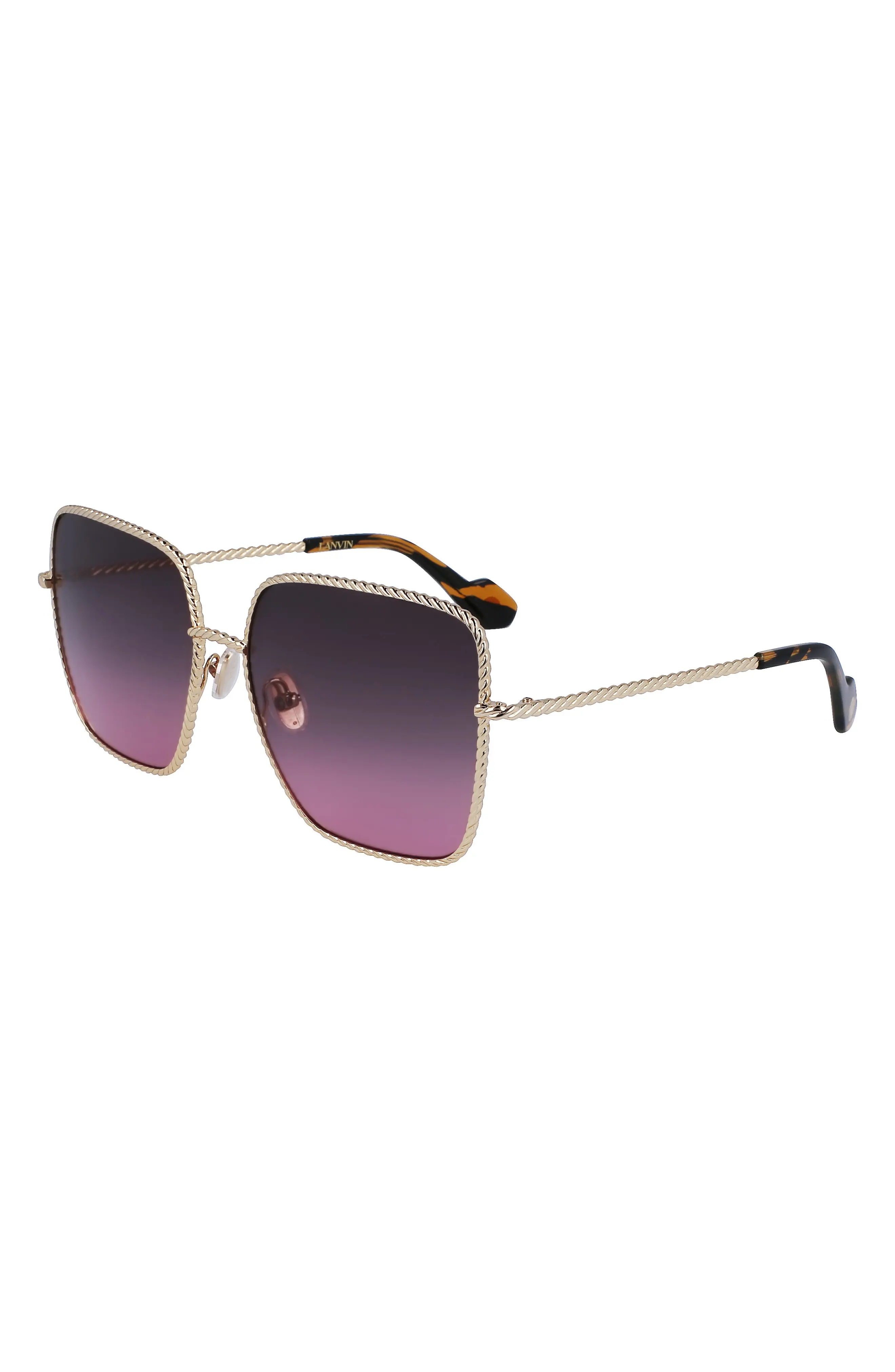 Babe 59mm Gradient Square Sunglasses in Gold/Gradient Grey Rose - 2