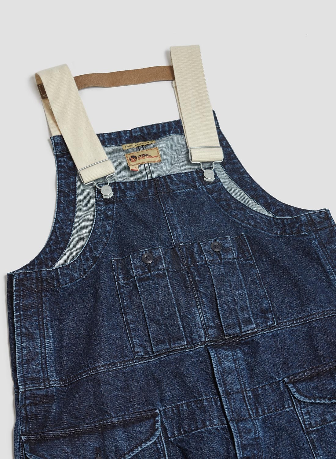 Railway Dungaree Denim in Washed Indigo - 2