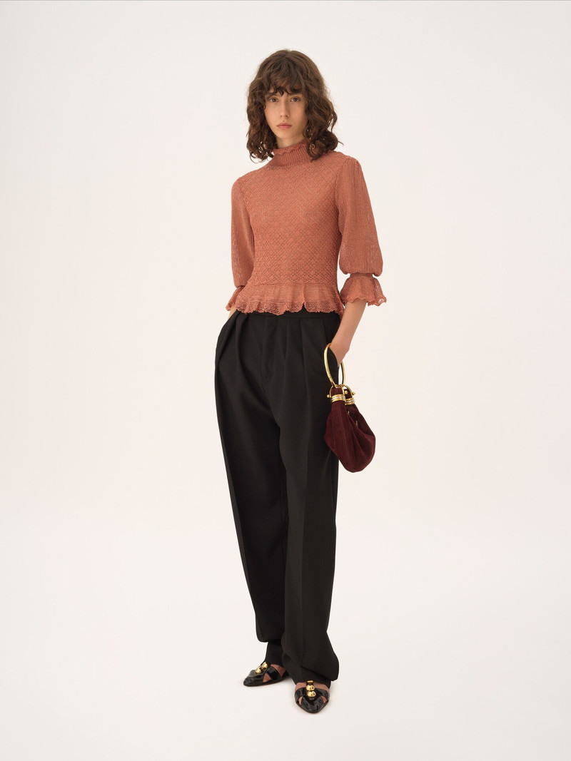 Chloé HIGH-RISE TAILORED PANTS IN WOOL GABARDINE outlook