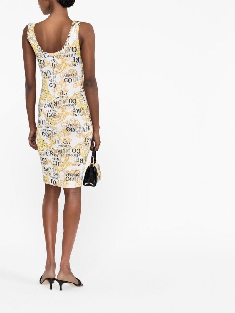 logo-print midi dress - 4