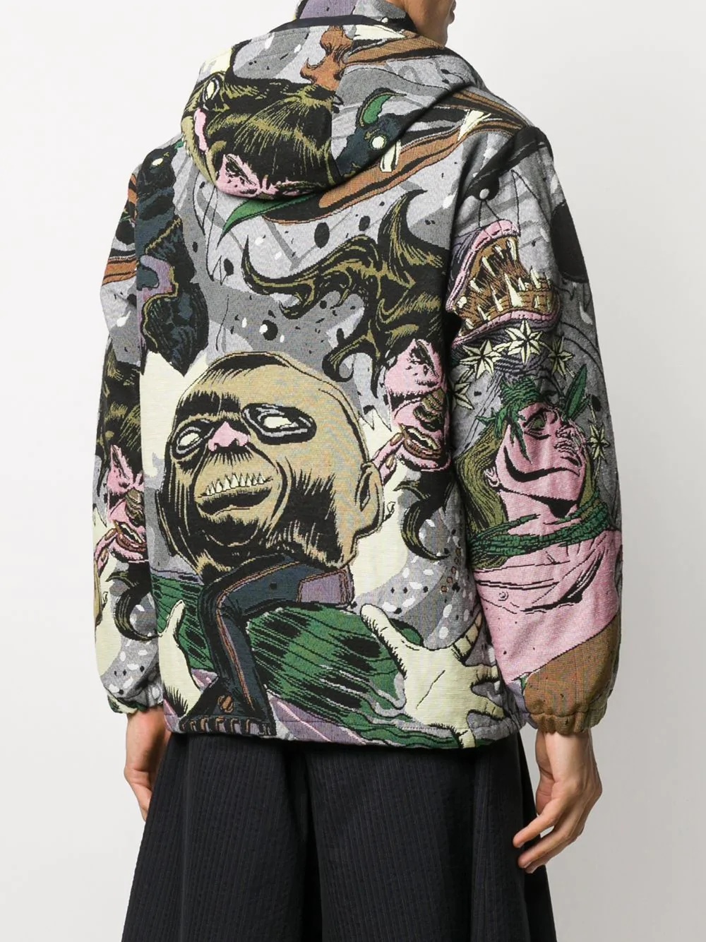 intarsia cartoon half-zip jacket - 4