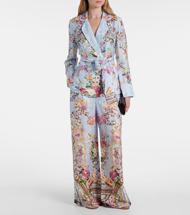 CAMILLA Tiled In Time floral wide-leg pants outlook