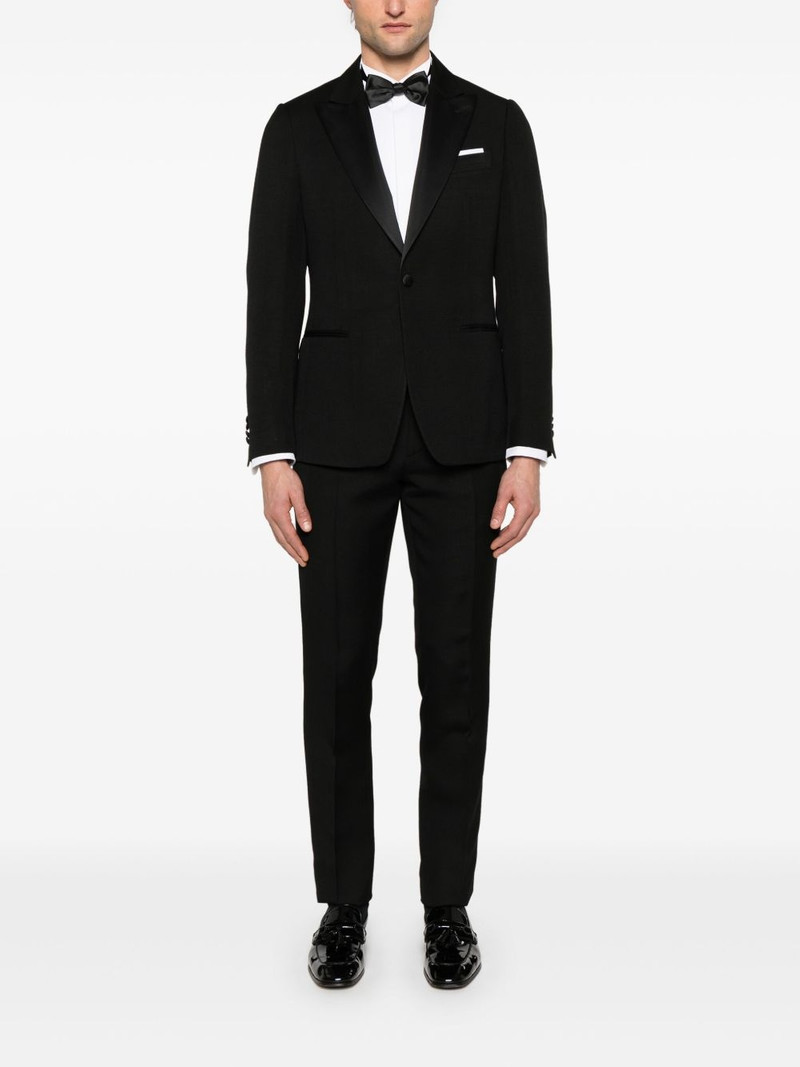 LARDINI satin-trim suit outlook
