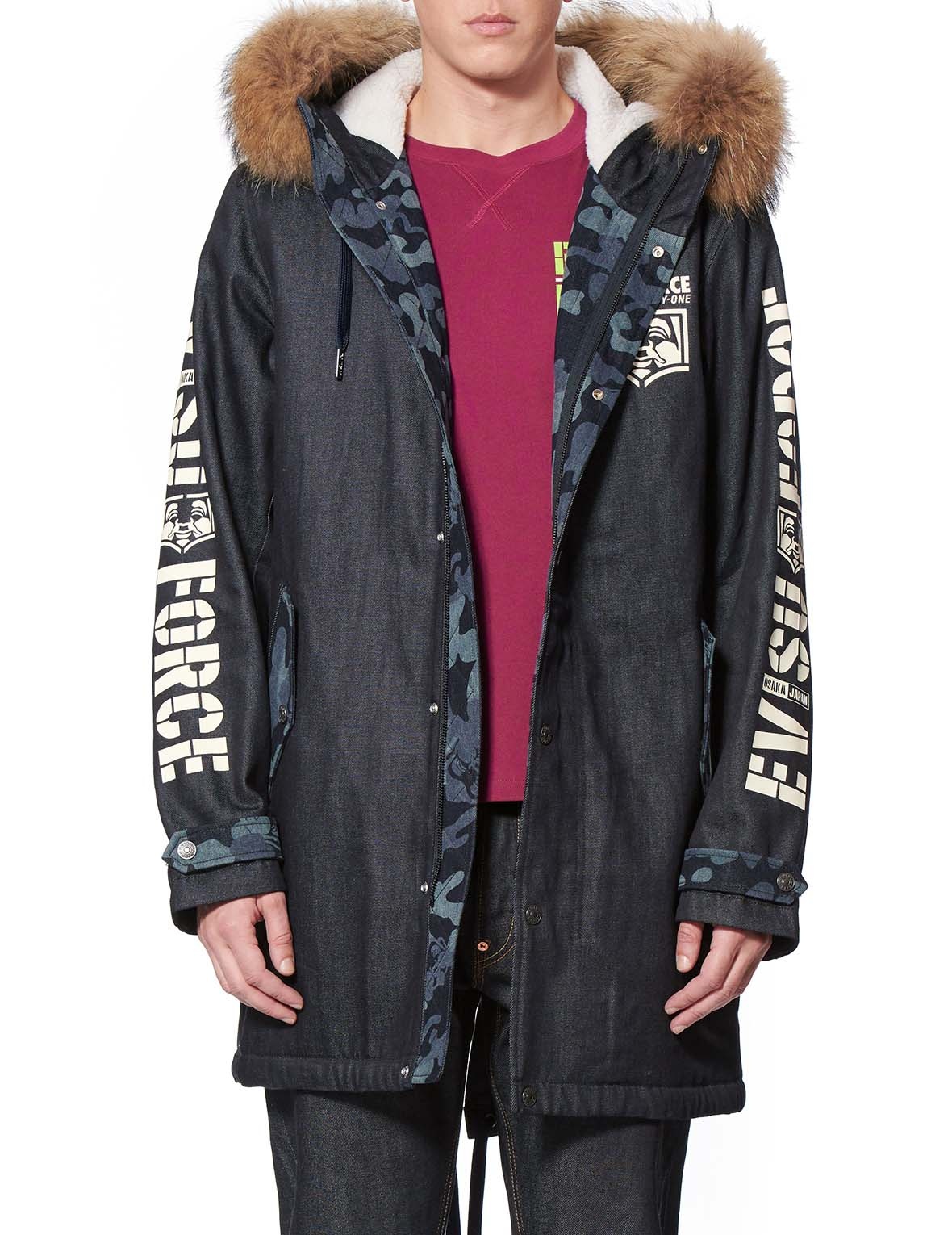 FLEECE-LINING DENIM COAT WITH INSERTED DAICOCK - 3