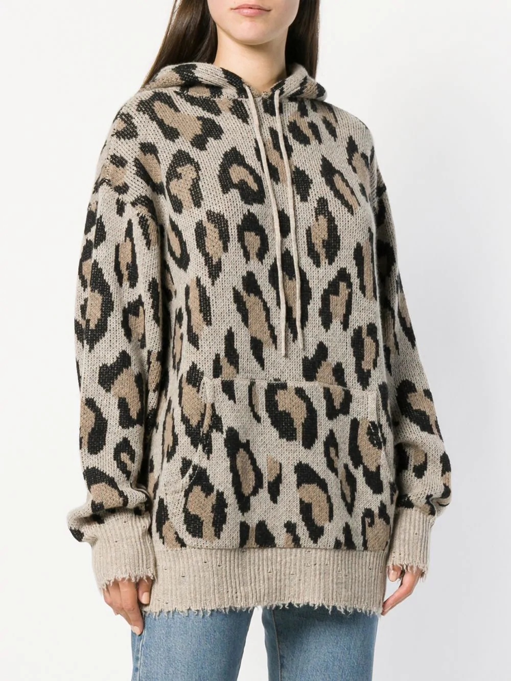 leopard print hooded sweater - 3