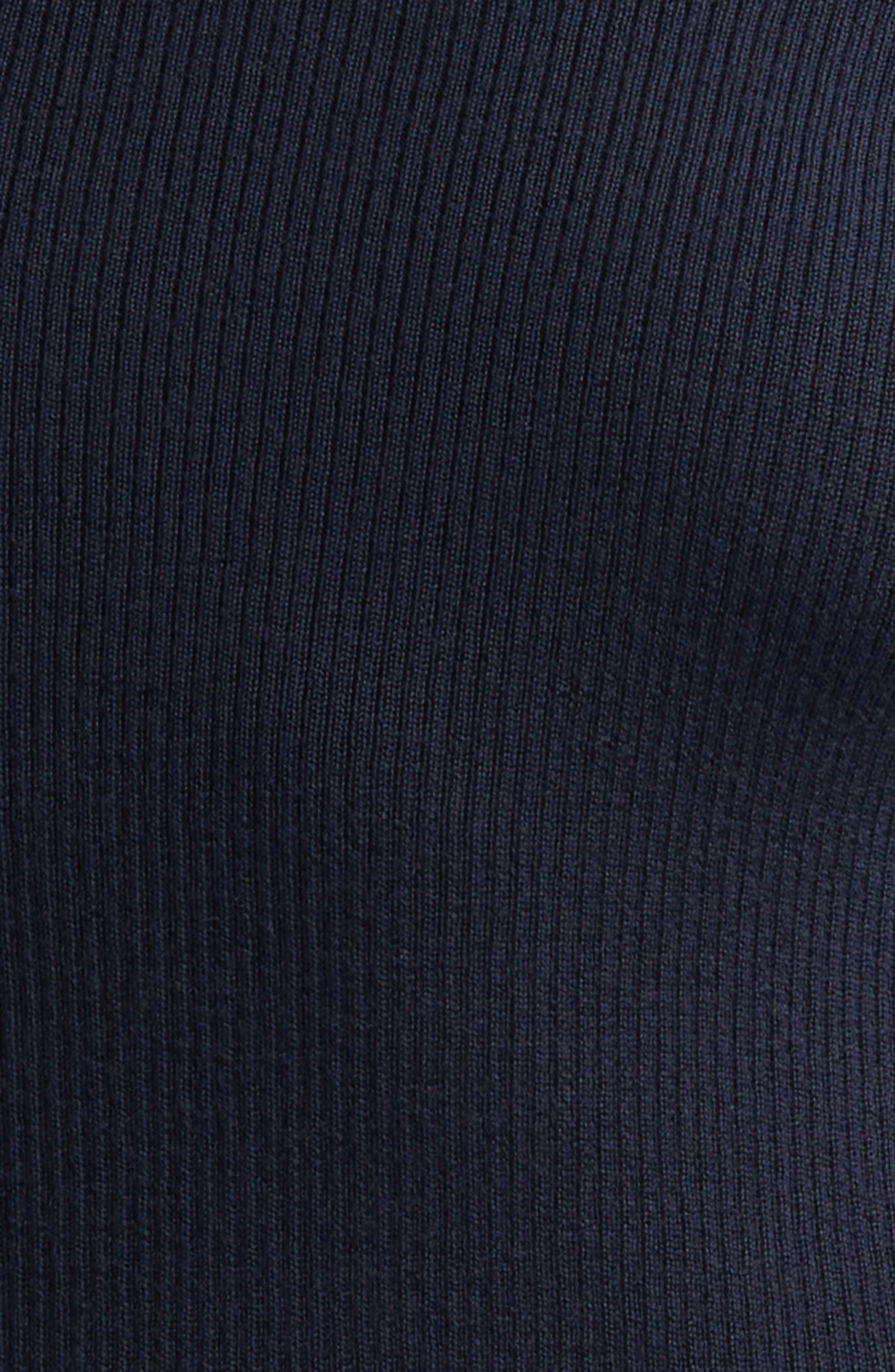 Veronica Beard Alastair Rib Short Sleeve Merino Wool Sweater in Navy at Nordstrom - 6