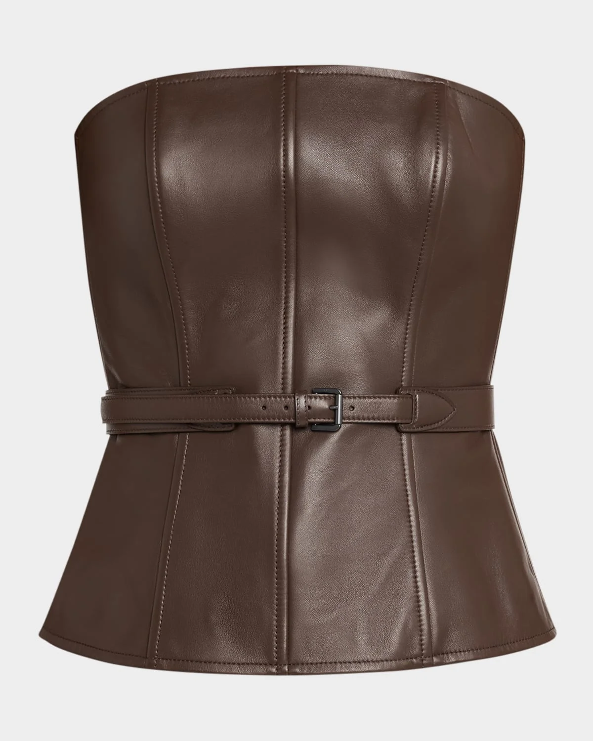 Jenevieve Strapless Lambskin Leather Bustier - 1