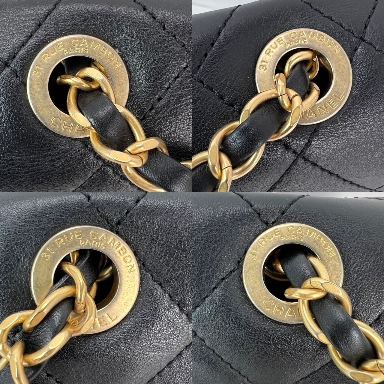 Chanel Calfskin Quilted Enchained Black Flap Shoulder Bag - 8