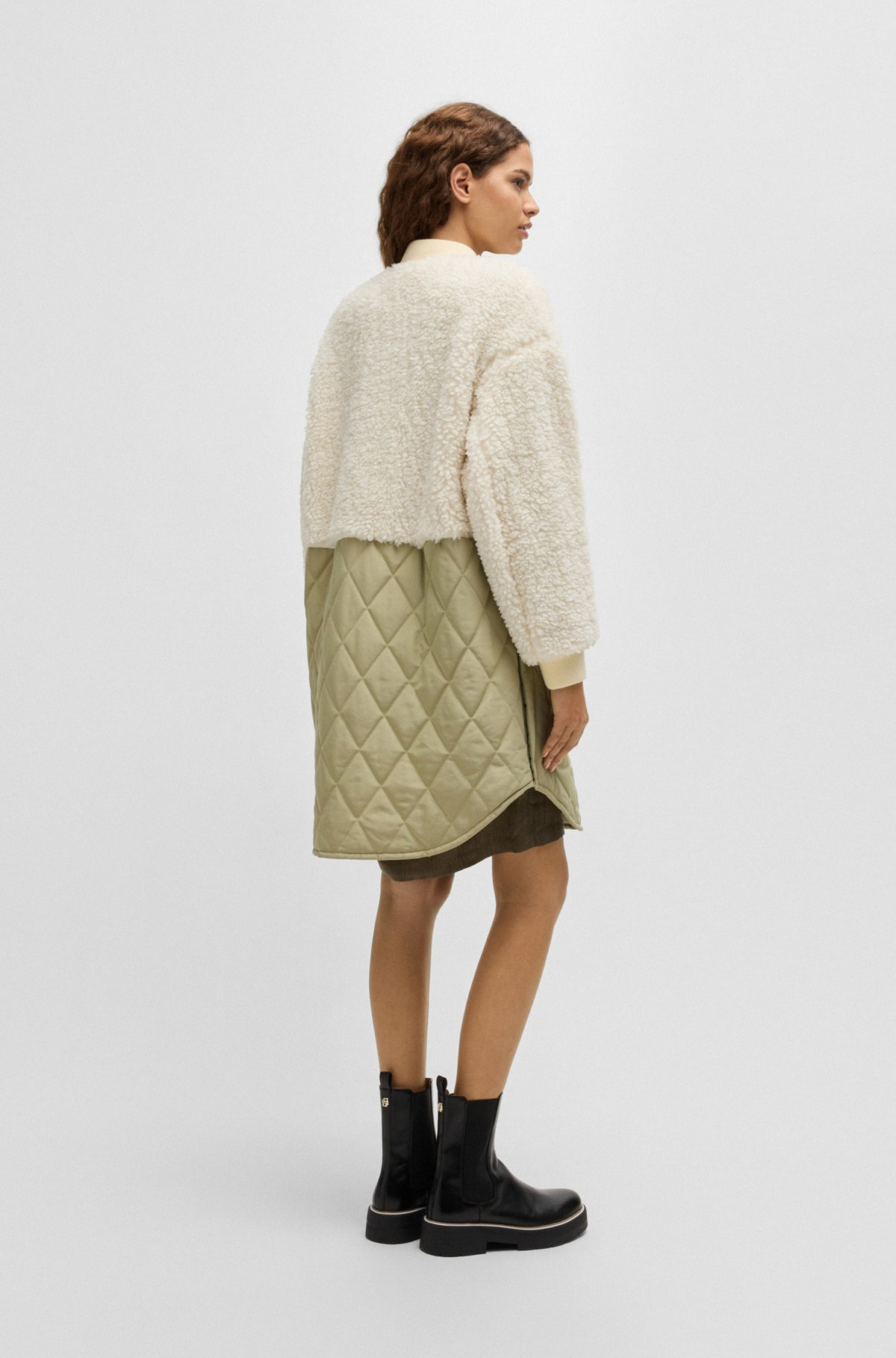 TEDDY-PANELED QUILTED JACKET - 4