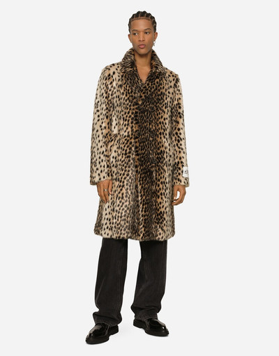 Dolce & Gabbana Lynx-effect jacquard faux fur coat outlook